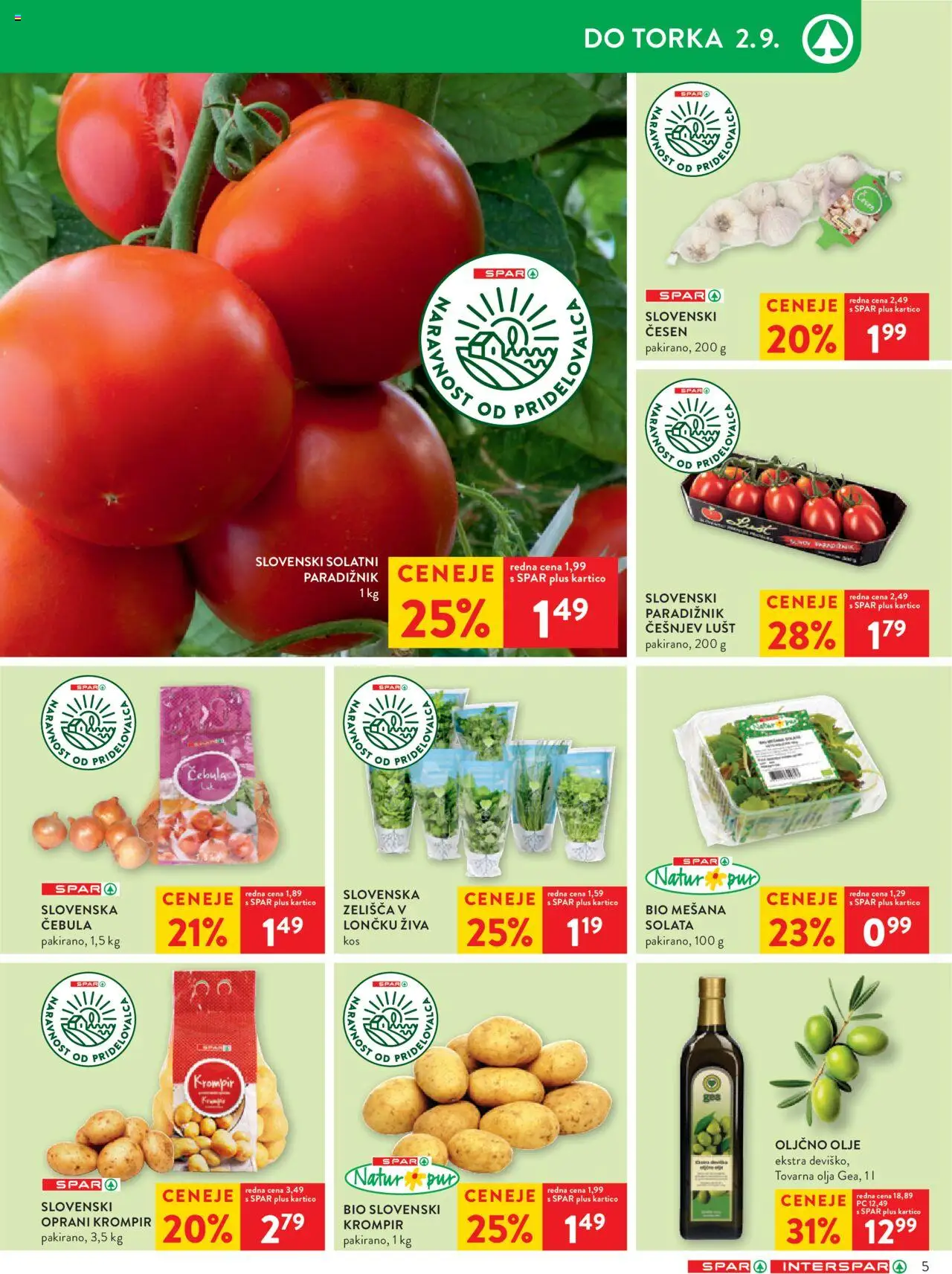 Spar katalog 35/25 │ velja od 27.08.2025 | Stran: 5 | Izdelki: Paradiznik, Krompir, Cebula, Cesen