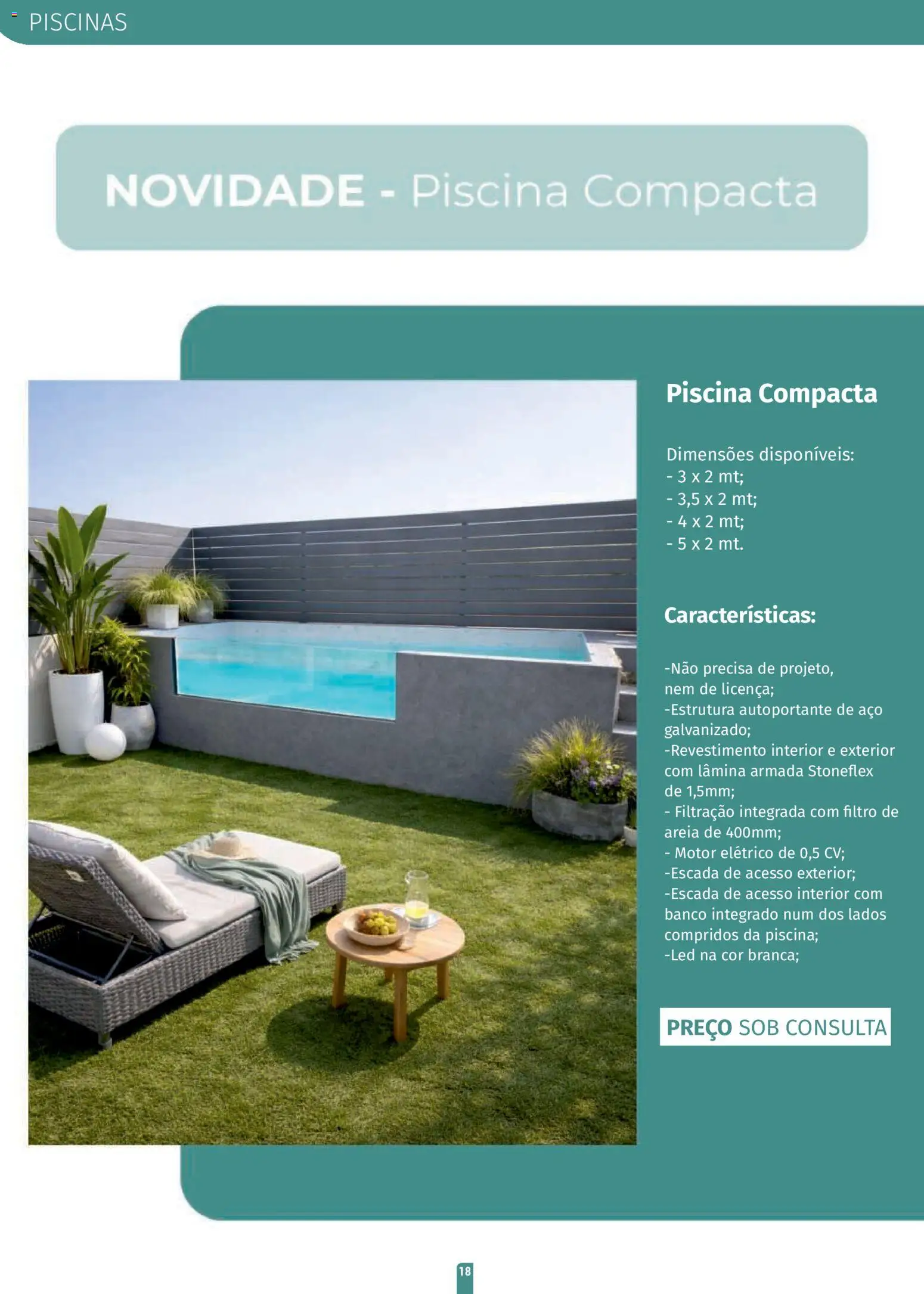 E.Leclerc folheto Jardim Lordelo │ válido de 23.03.2026 | Página: 18 | Produtos: Piscina, Areia, Banco, Piscinas