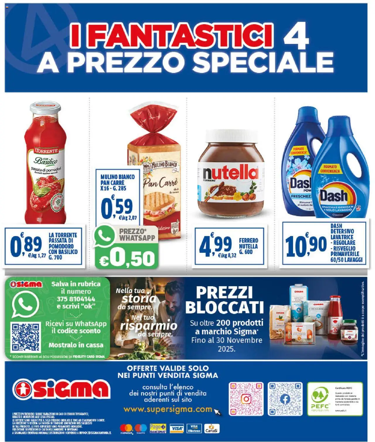 Volantino SIGMA del 17.10.2025 | Pagina: 20 | Prodotti: Pomodori, Nutella, Lavatrice, Basilico