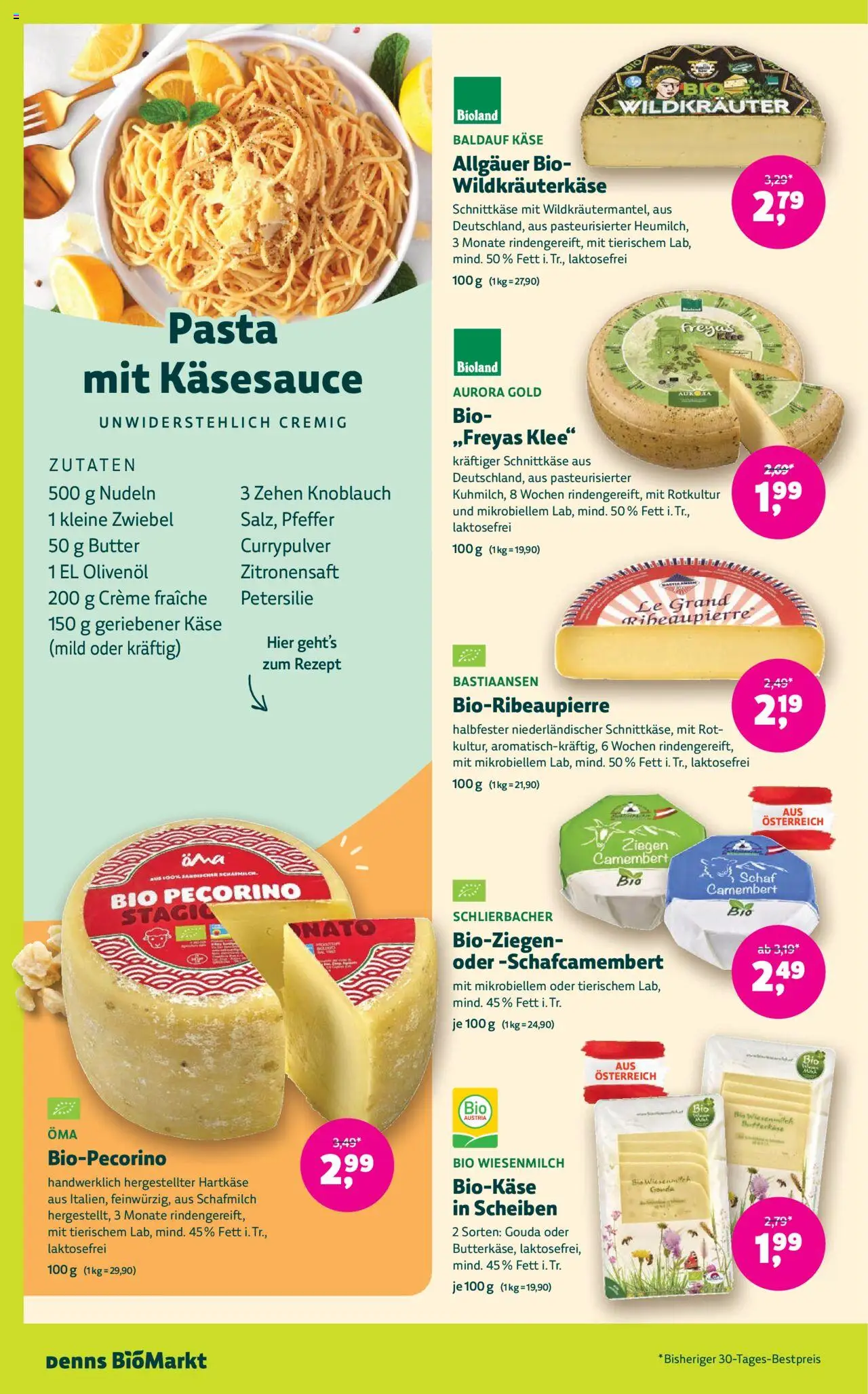 Denns BioMarkt Angebote gültig ab 27.08.2025 | Seite: 4 | Produkte: Pasta, Pfeffer, Knoblauch, Käse