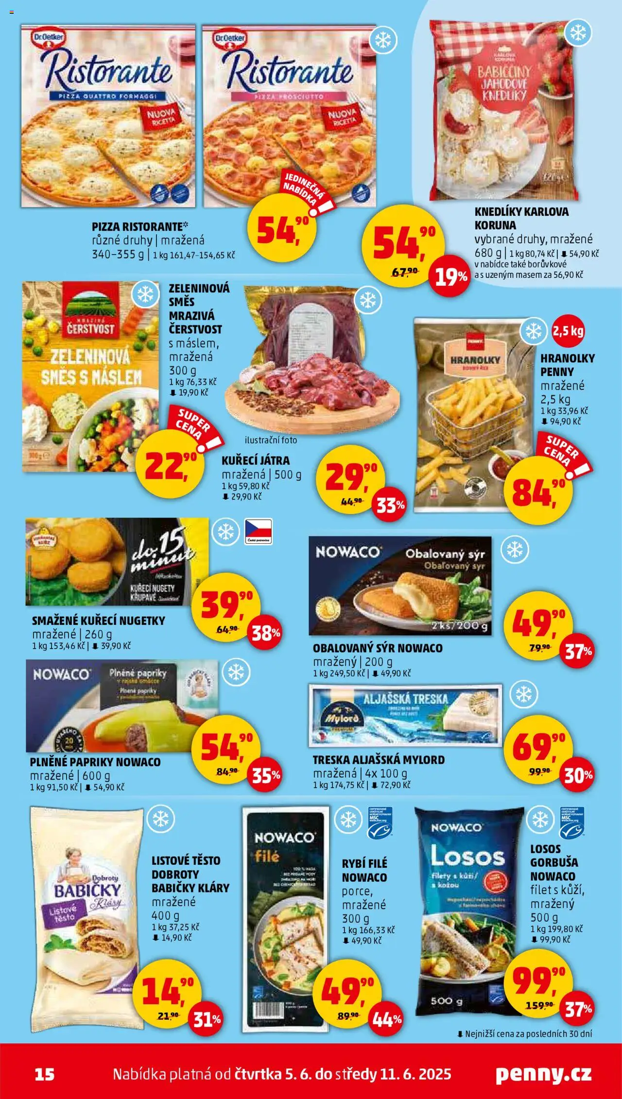 Penny Market leták - Čtvrtečník od 05.06.2025 | Strana: 15 | Produkty: Sýr, Nugetky, Pizza, Potraviny