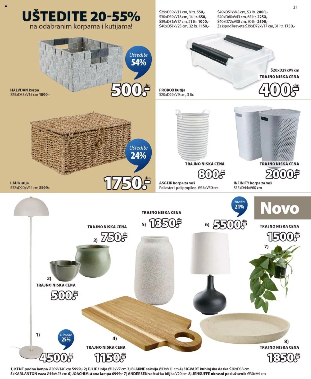 Jysk katalog - važi od 13.08.2025 | Strana: 21 | Proizvode: Kutija, Korpa, Saksija, Lampa