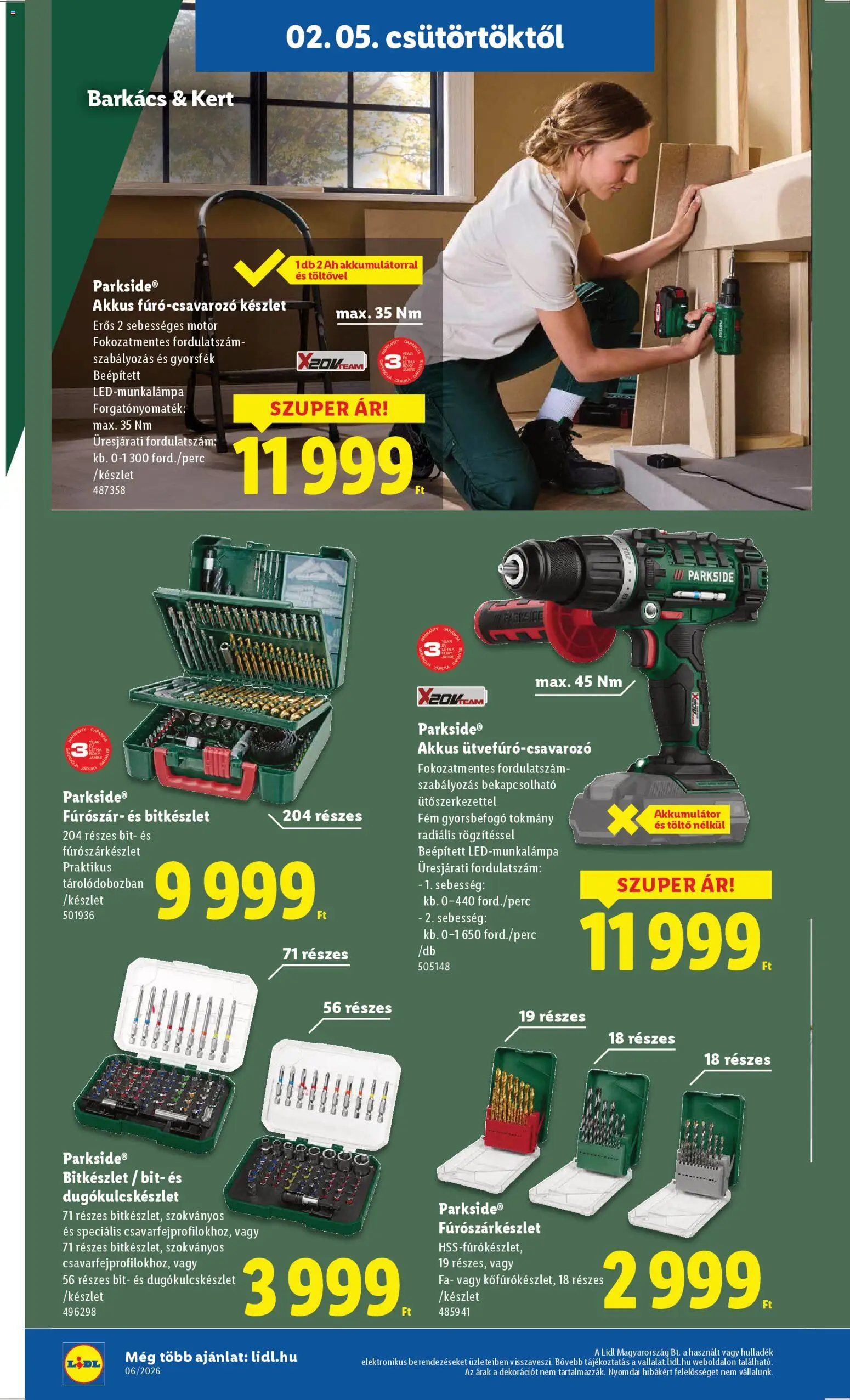 Lidl akciós ujság - amely érvényes a következő dátumtól: 05.02.2026 | Oldal: 6 | Termékek: Parkside, Akkumulátor, Töltő