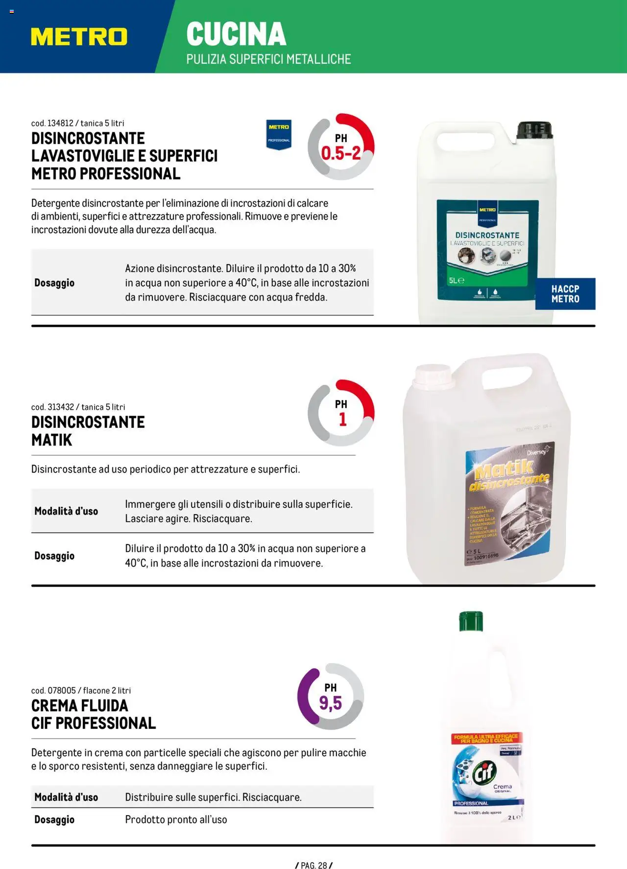 Volantino Metro del 26.09.2024 | Pagina: 28 | Prodotti: Crema, Detergente, Lavastoviglie, Metro