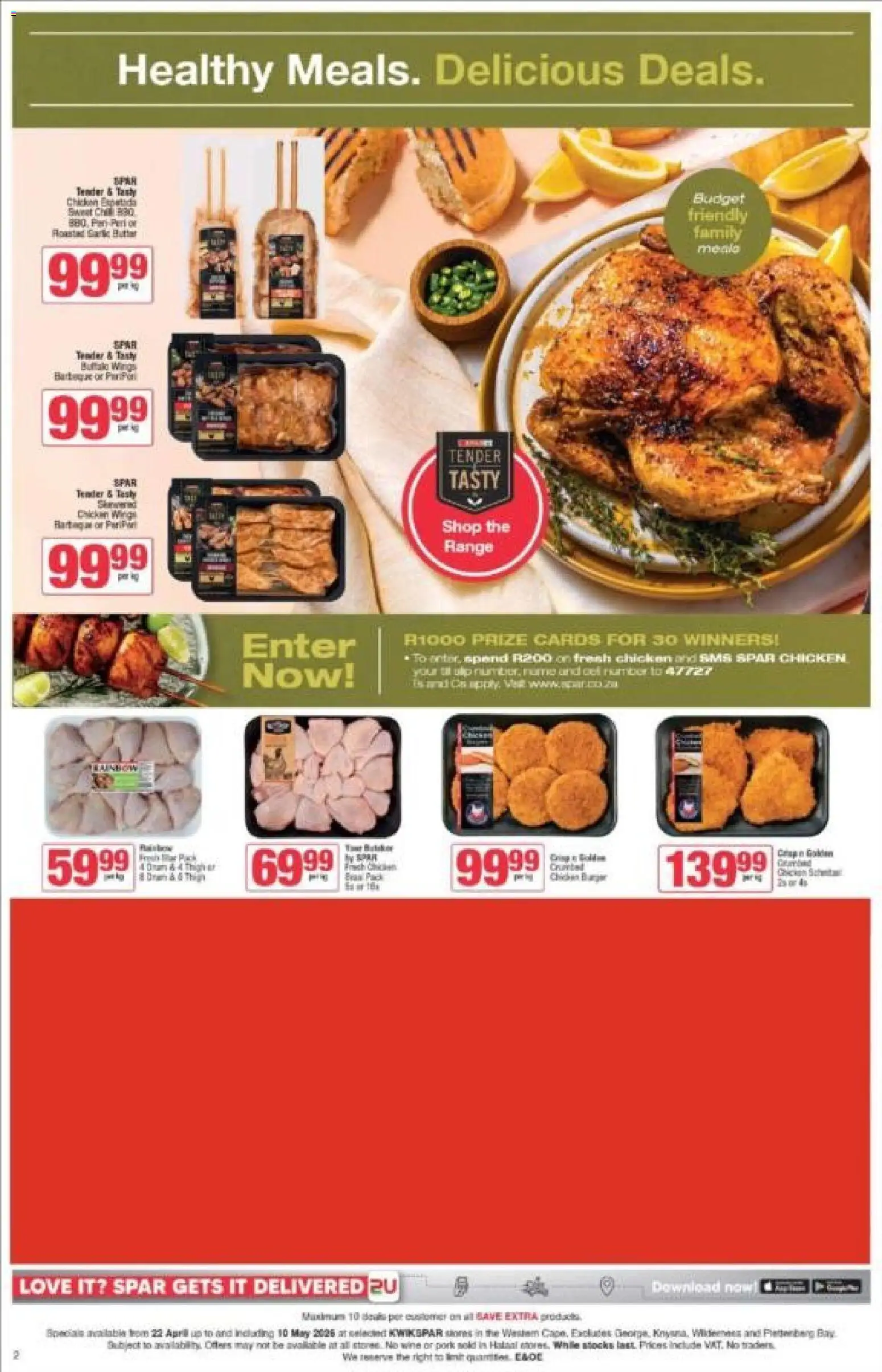 New KWIKSPAR catalogue – valid from 22.04.2026 | Page: 2 | Products: Socks, PC, Chicken, Pork