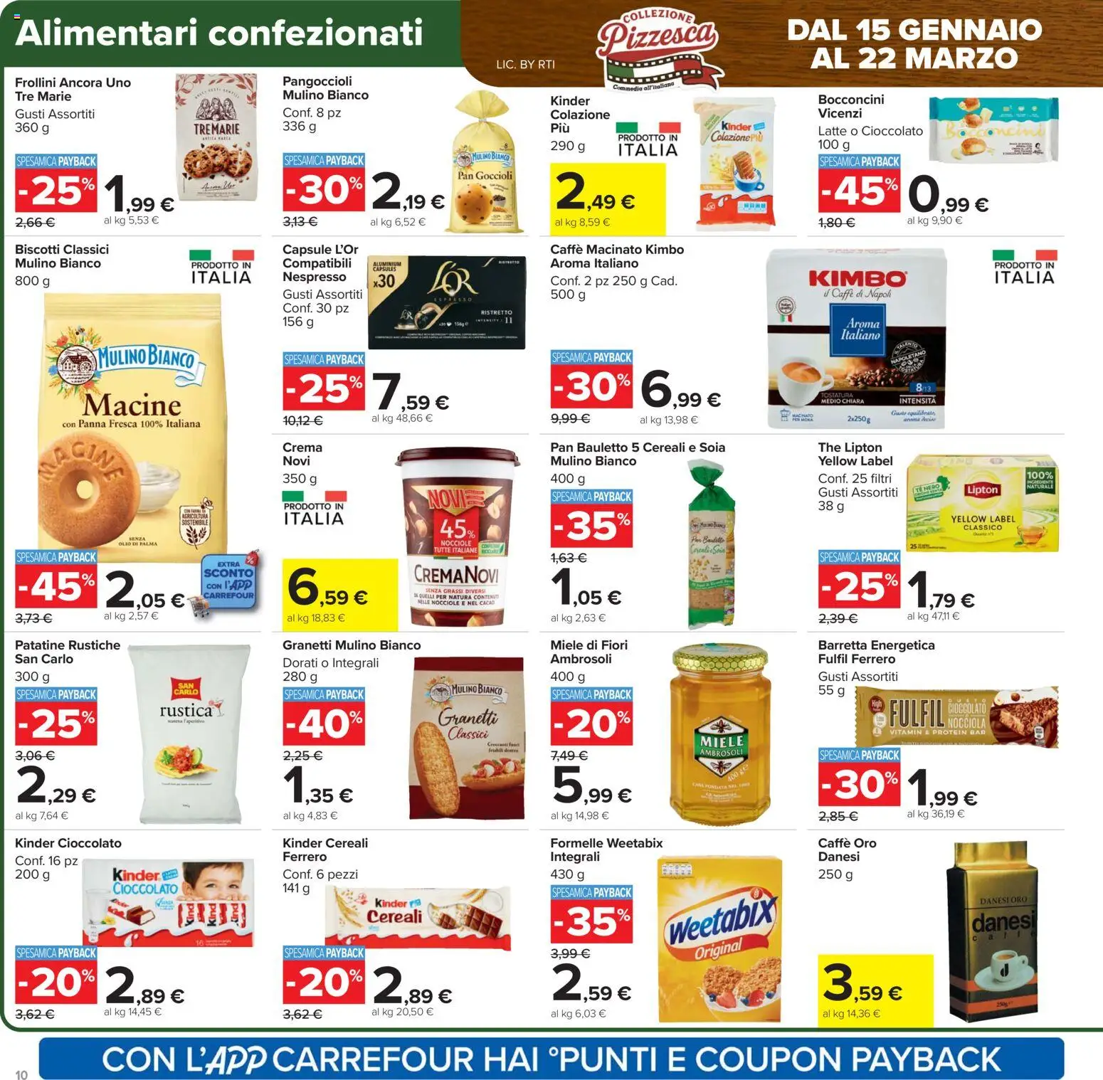 Volantino Carrefour del 17.02.2026 | Pagina: 10 | Prodotti: Tè, Patatine, Nocciole, Frollini