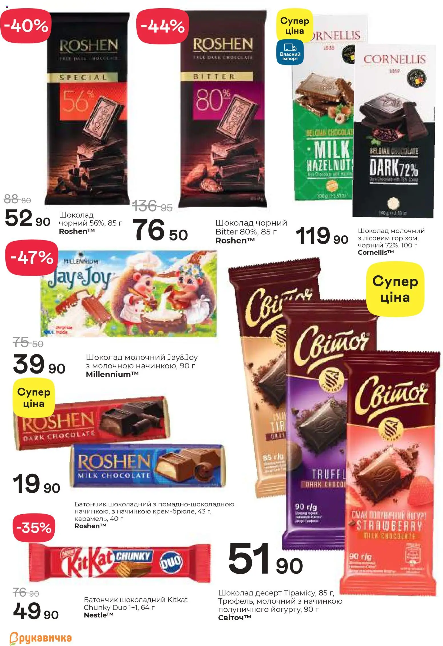 Рукавичка Kаталог - дійснийкції з 02.04.2026 | Сторінка: 16 | Товари: Шоколад, Батончик, Йогурт
