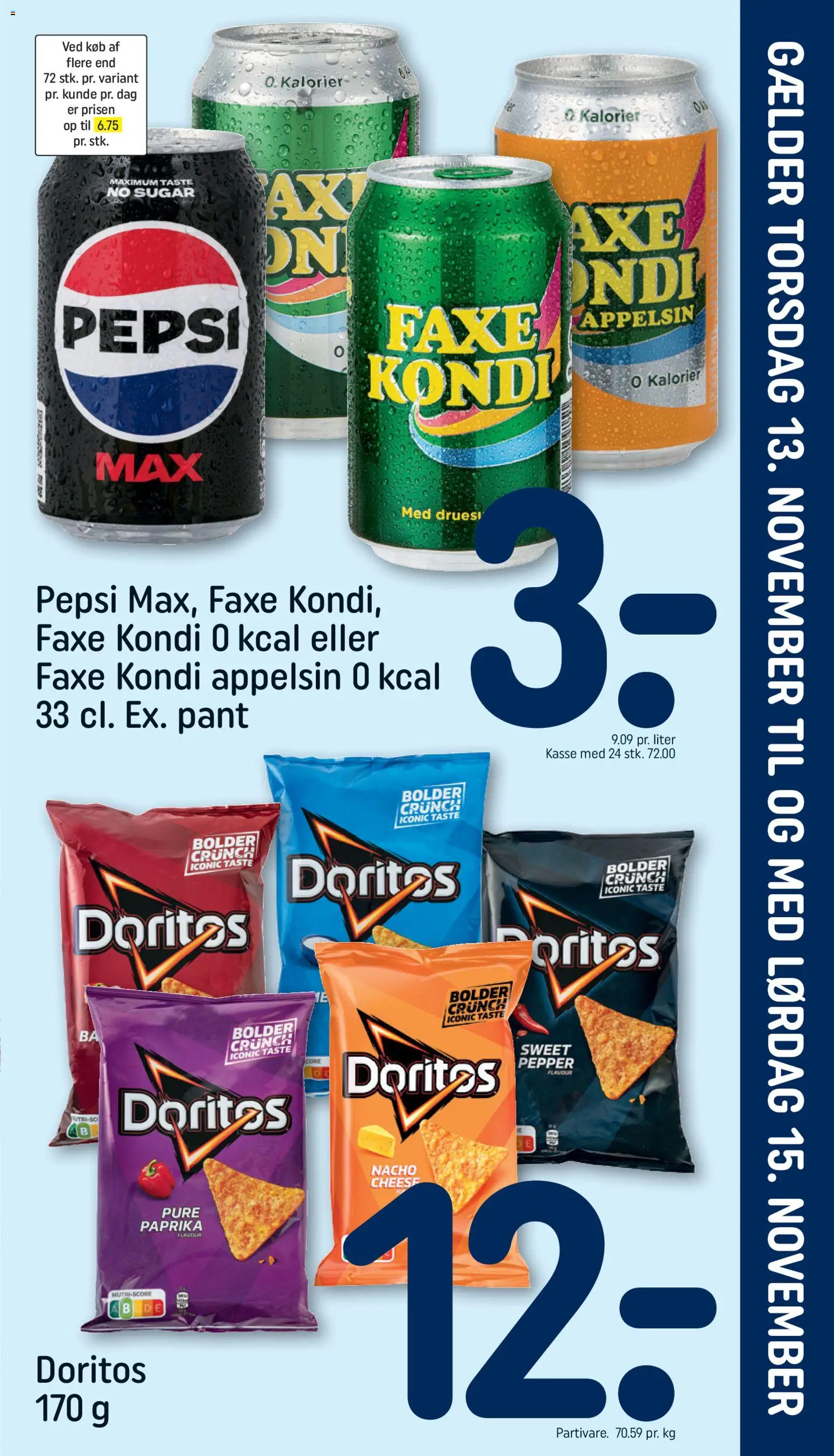 Rema 1000 tilbudsavis – gyldig fra 13.11.2025 | Side: 3 | Produkter: Chips, Faxe Kondi, Paprika, Pepsi