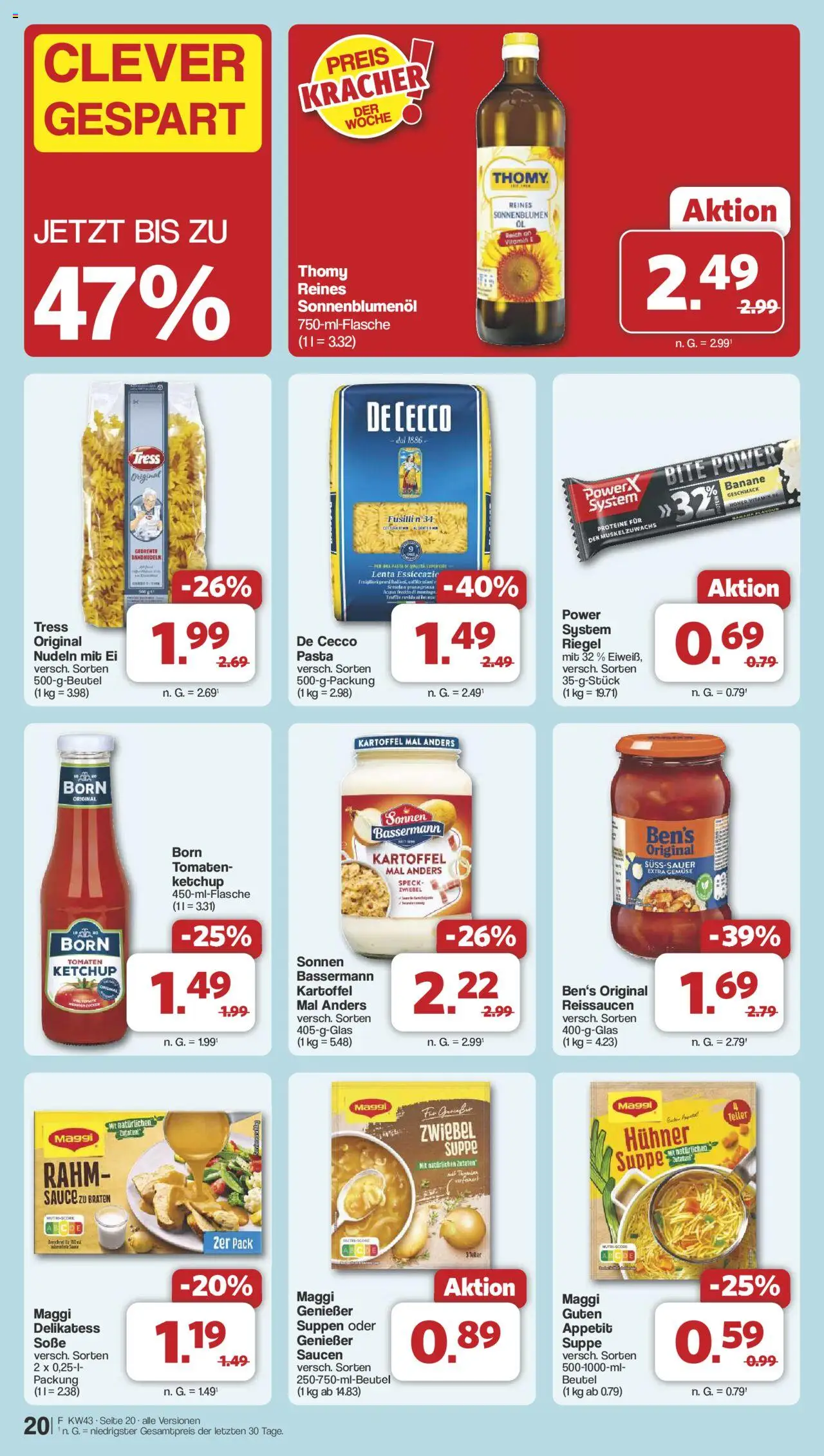 Famila Nordwest Prospekt 	 – gültig ab 20.10.2025 | Seite: 23 | Produkte: Maggi, Sonnenblumenol, Gemüse, Nudeln