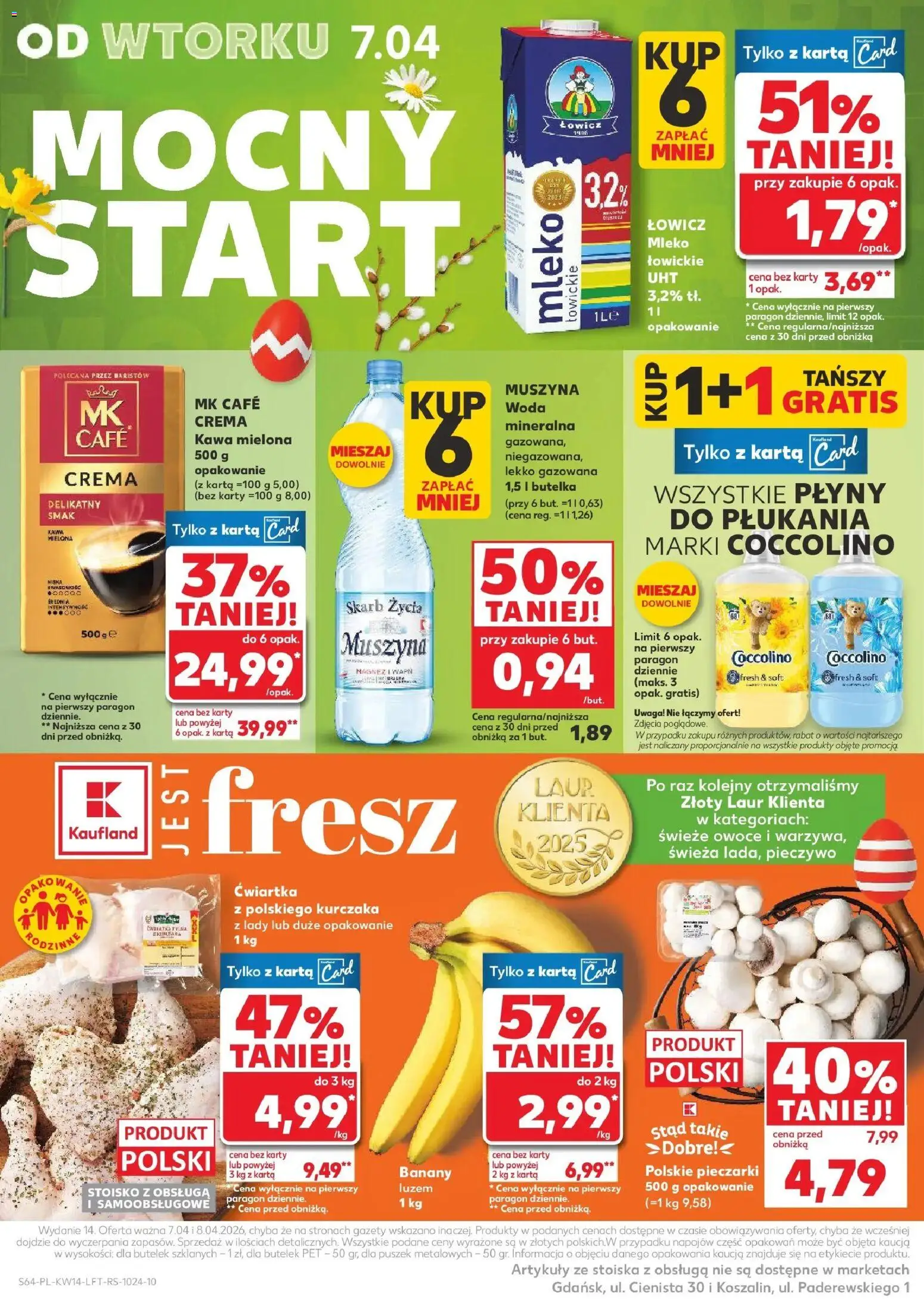 Kaufland gazetka od 01.04.2026 | Strona: 64 | Produkty: Pieczywo, Kawa, Banany, Woda