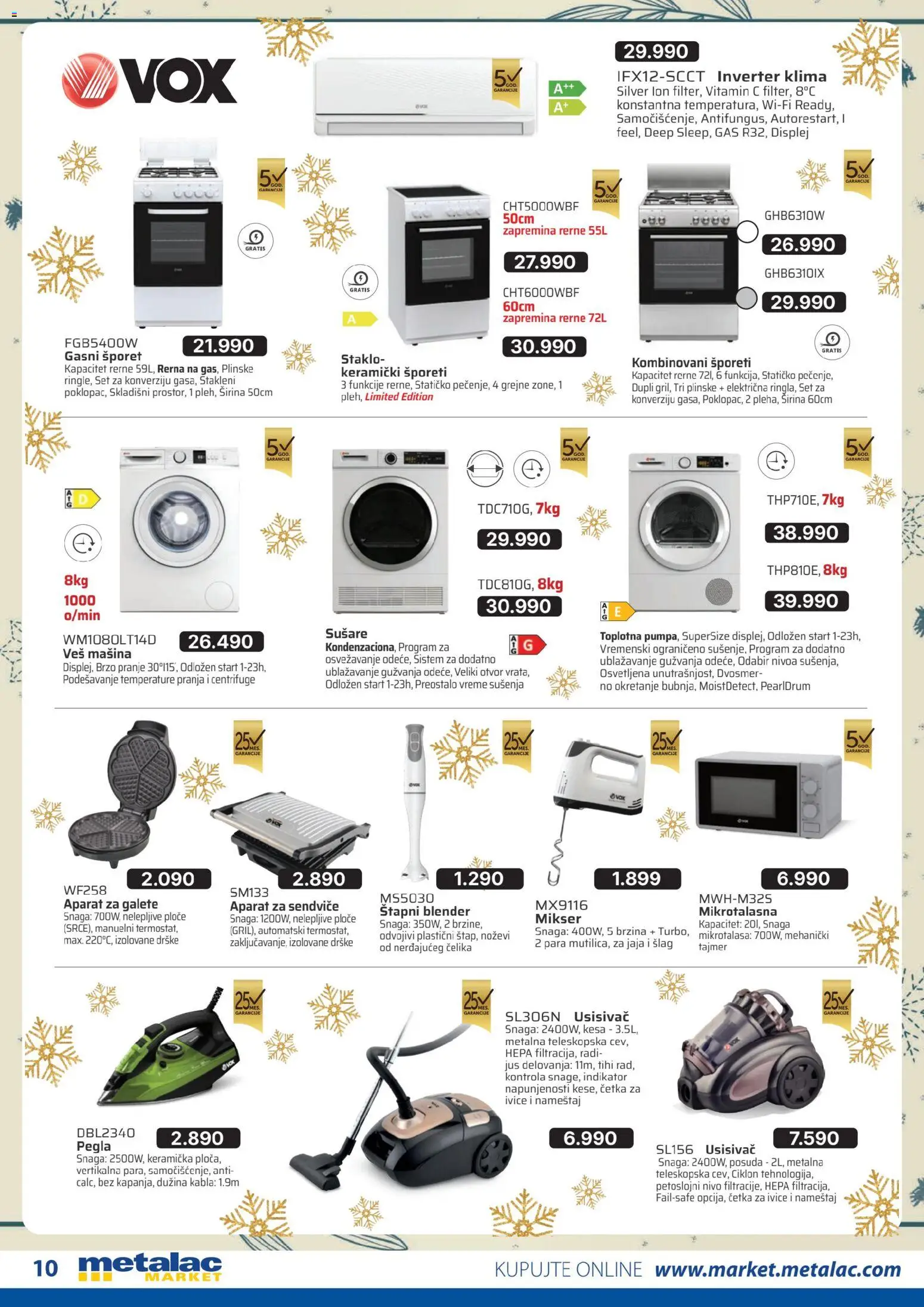 Metalac Market katalog - važi od 01.12.2025 | Strana: 10 | Proizvode: Usisivač, Aparat za galete, Blender, Veš mašina