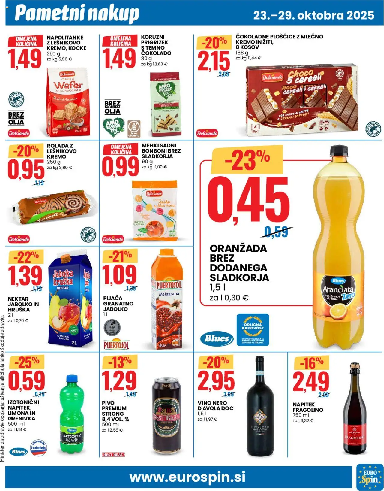 Novi Eurospin katalog ponudbe – veljaven od 23.10.2025 | Stran: 7 | Izdelki: Napolitanke, Rolada, Ploščice, Limona