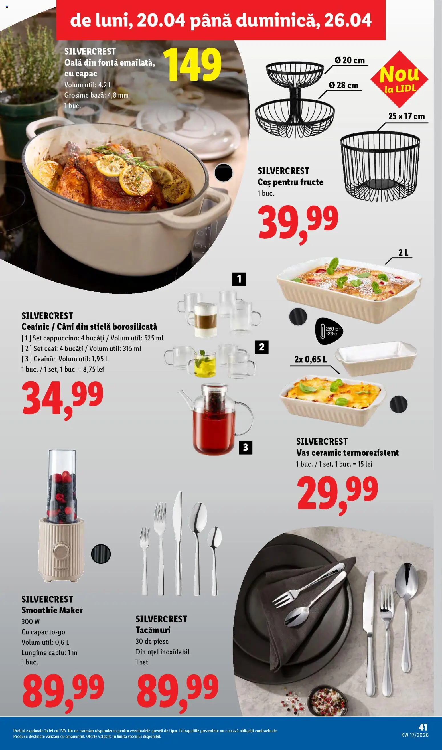 Noul catalog Lidl – valabil de la 20.04.2026 | Pagină: 41 | Produse: Cablu, Oală, Ceainic, Smoothie