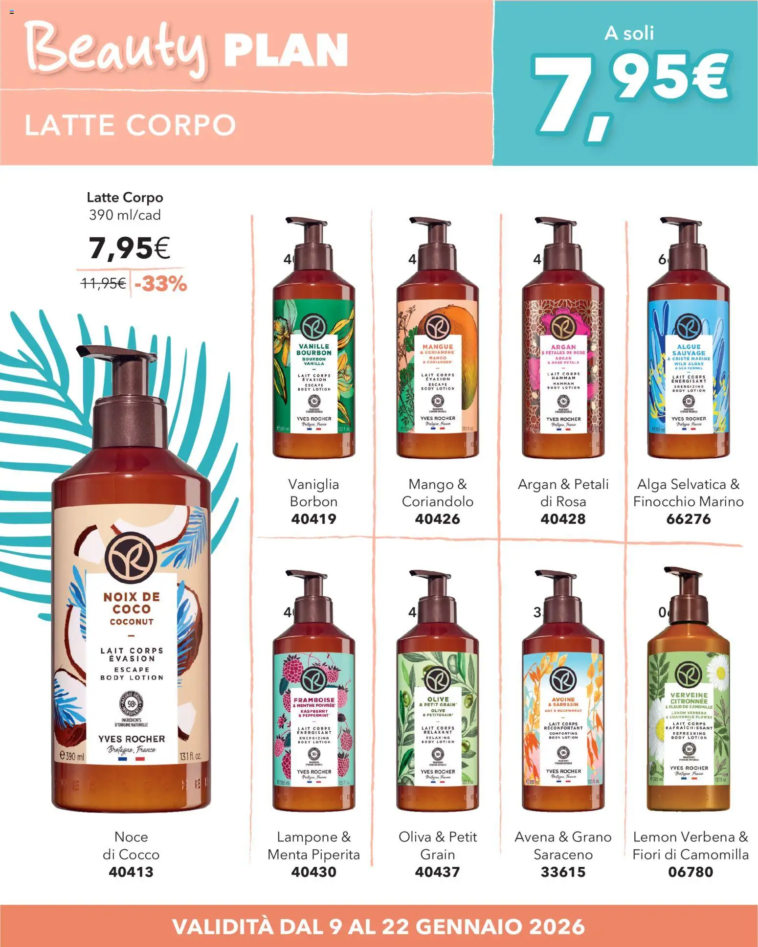 Volantino Yves Rocher del 09.01.2026 | Pagina: 5 | Prodotti: Mango, Olive, Lampone, Menta