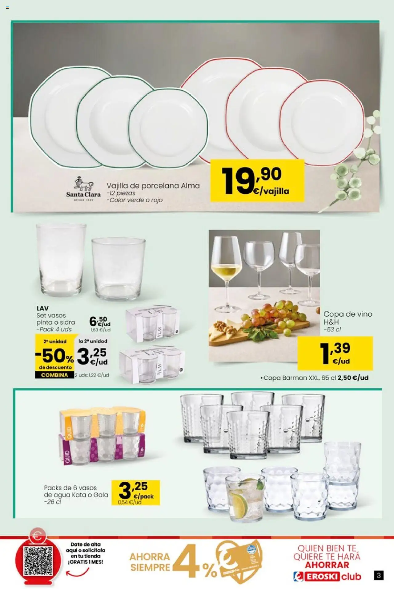 Eroski - Oh! Qué chef │ válido desde el 09.10.2025 | Página: 3 | Productos: Vino, Vasos, Té, Βρεφικό κρεβάτι