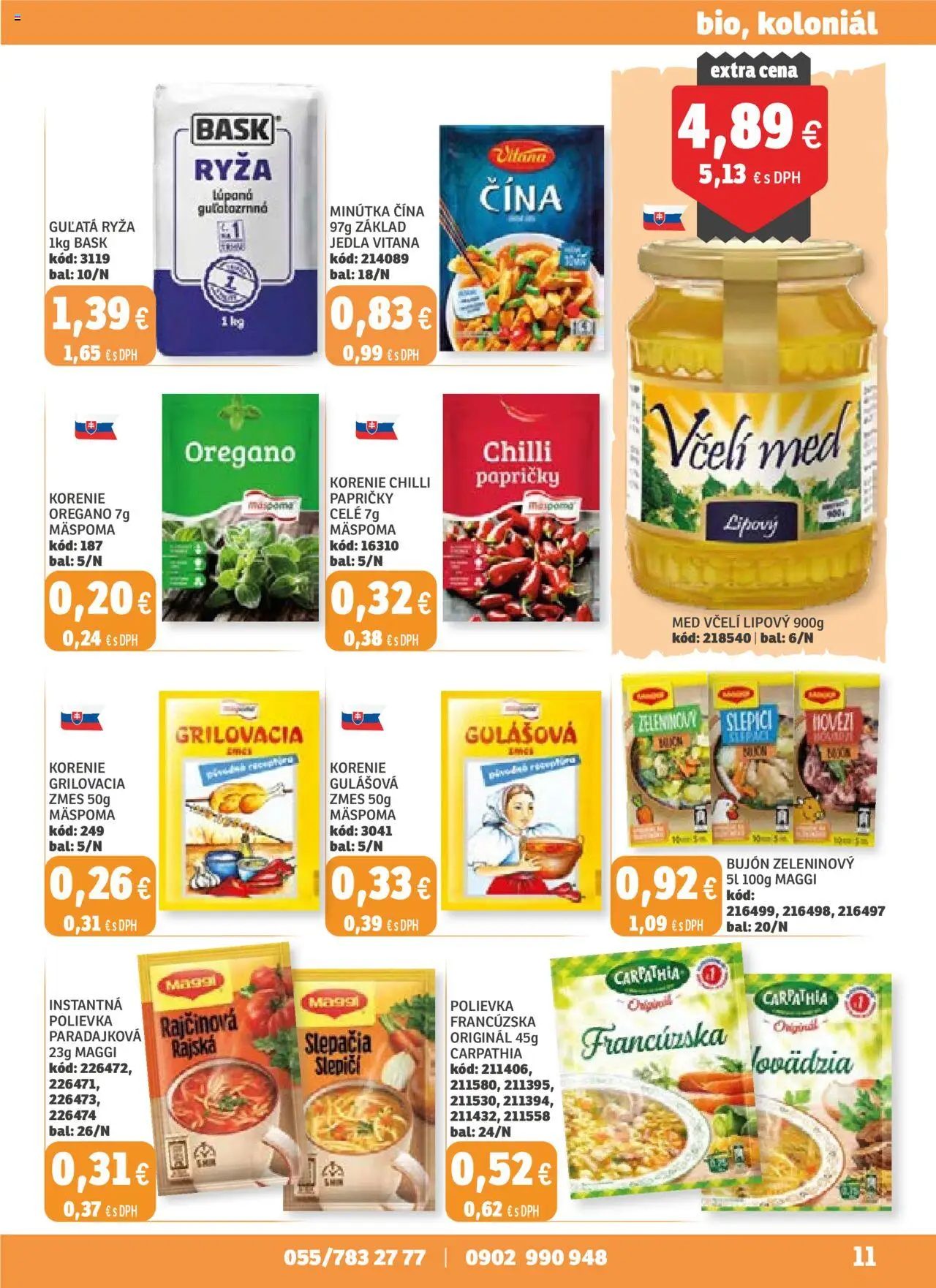 Nové Labaš akcie – leták je platný od 19.09.2025 | Strana: 11 | Produkty: Bujón, Chilli, Korenie, Med