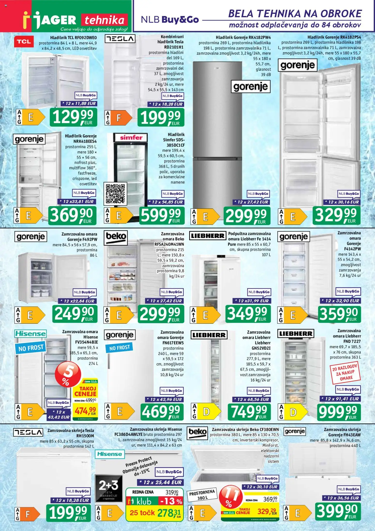 Novi Jager katalog ponudbe – veljaven od 07.01.2026 | Stran: 10 | Izdelki: Hladilnik, Omara, Zamrzovalna omara