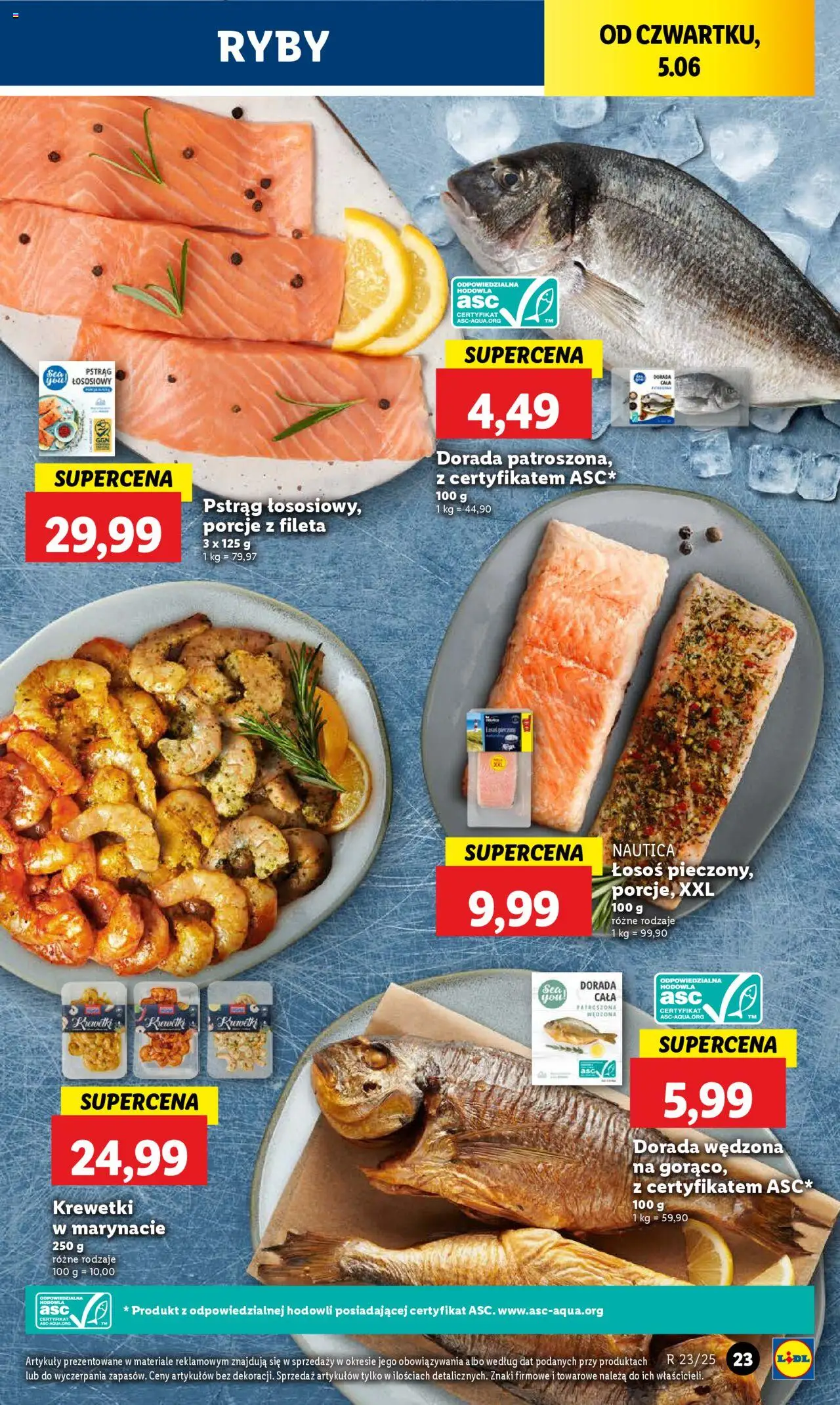 Lidl Gazetka od 05.06.2025 | Strona: 27 | Produkty: Pstrąg, Pstrąg łososiowy, Łosoś, Dorada