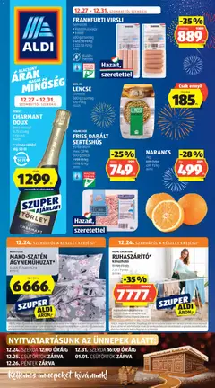 Aldi Akciós újság - amely érvényes a következő dátumtól: 27.12.2025