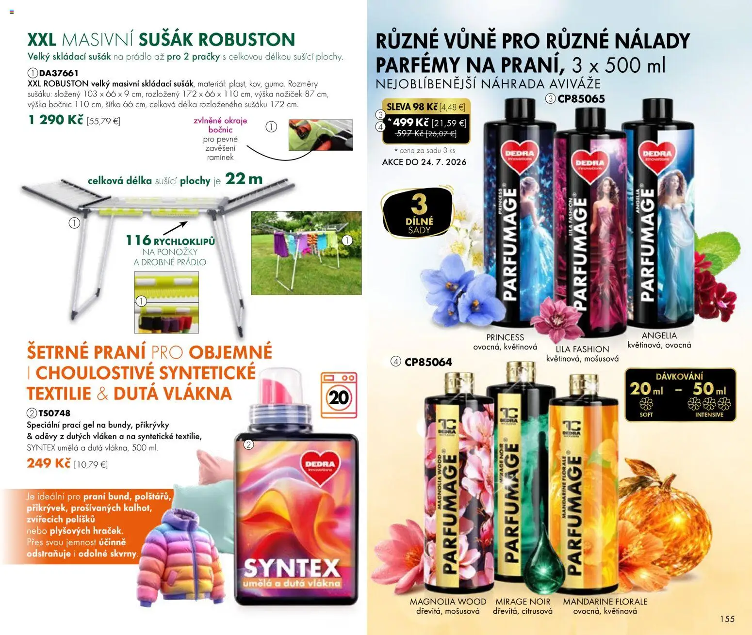 Nové Dedra akcie – leták je platný od 24.04.2026 | Strana: 55 | Produkty: Práčky, Ponožky