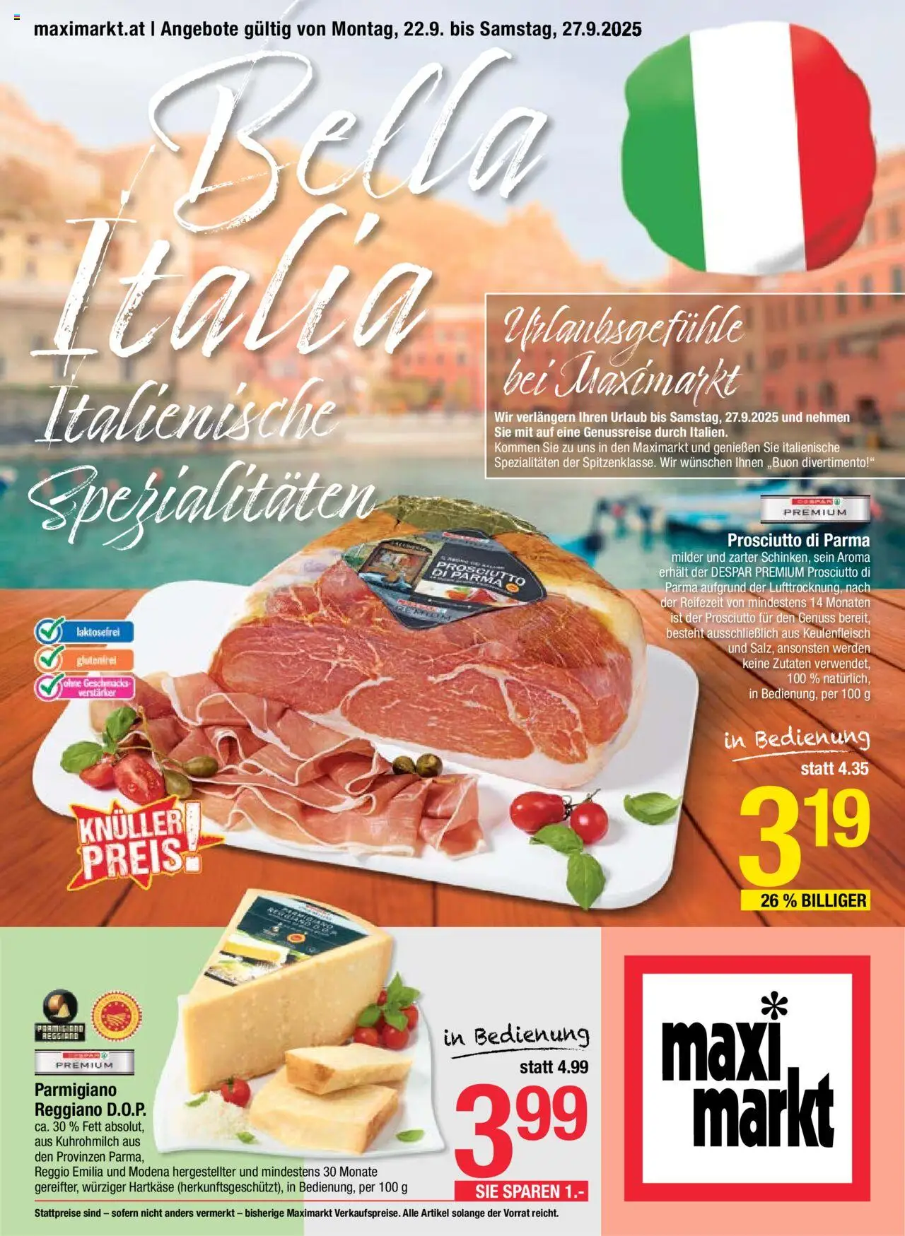 Maximarkt Bella Italia gültig ab 22.09.2025 | Seite: 1