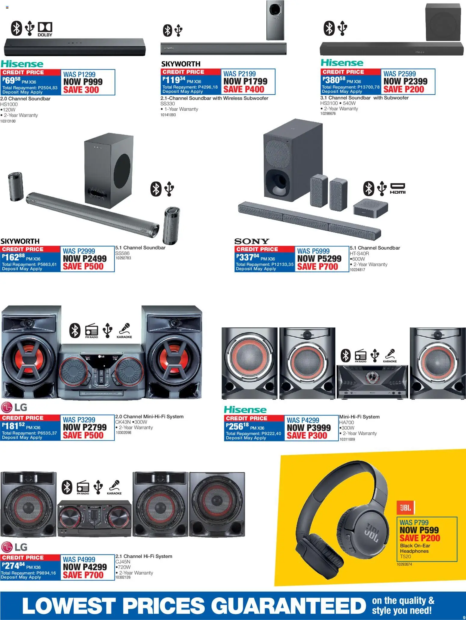 New OK Furniture catalogue – valid from 16.03.2026 | Page: 9 | Products: Radio, Headphones, Soundbar, Subwoofer