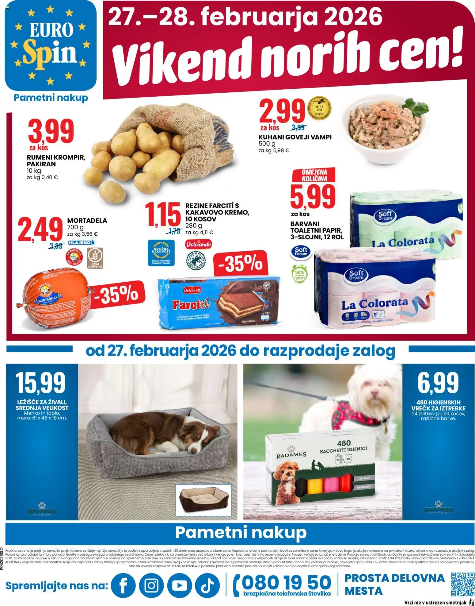 Novi Eurospin katalog ponudbe – veljaven od 26.02.2026 | Stran: 20 | Izdelki: Mortadela, Ležišče, Kos