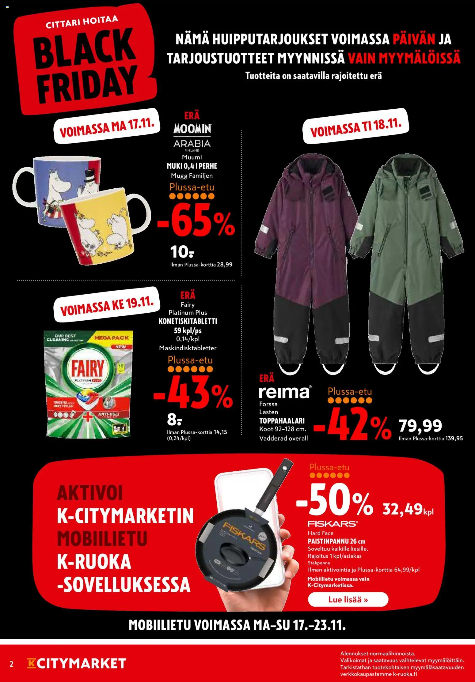 K-Citymarket - Black Friday – voimassa 17.11.2025 alkaen | Sivu: 2 | Tuotteet: Muki, Paistinpannu
