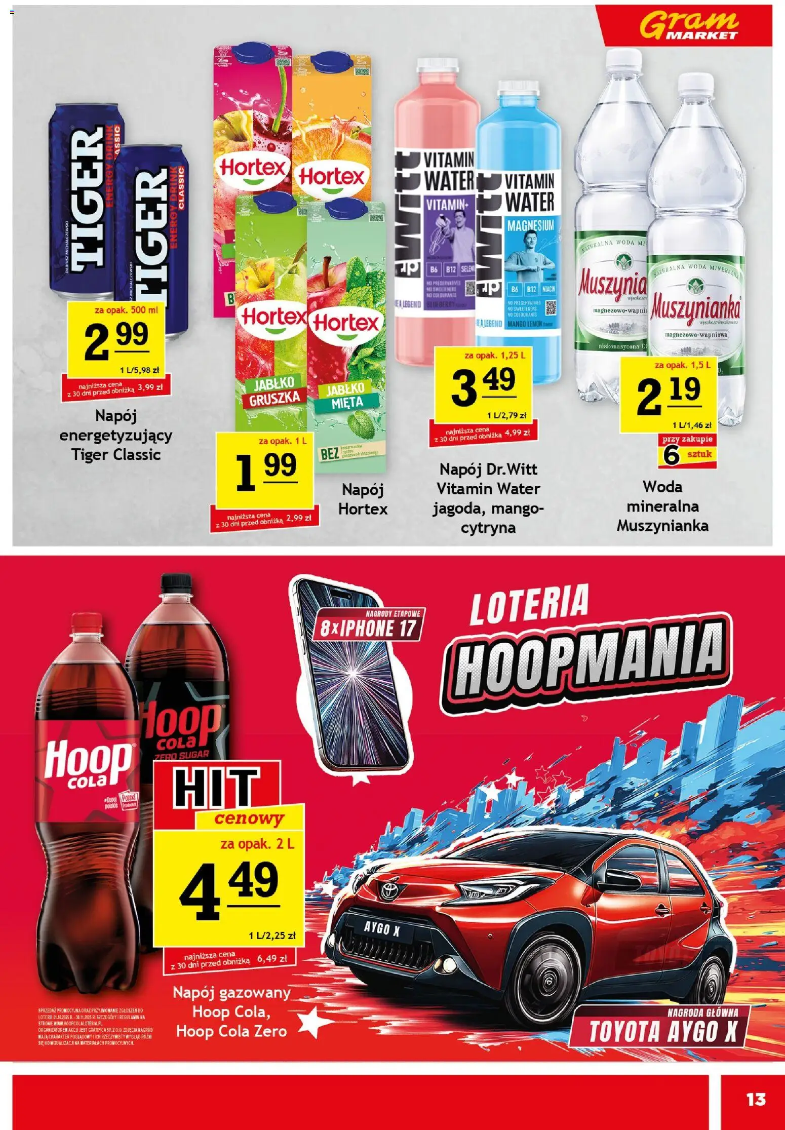 Gram Market Gazetka od 05.11.2025 | Strona: 13 | Produkty: Cytryna, Muszynianka, Mięta, Woda
