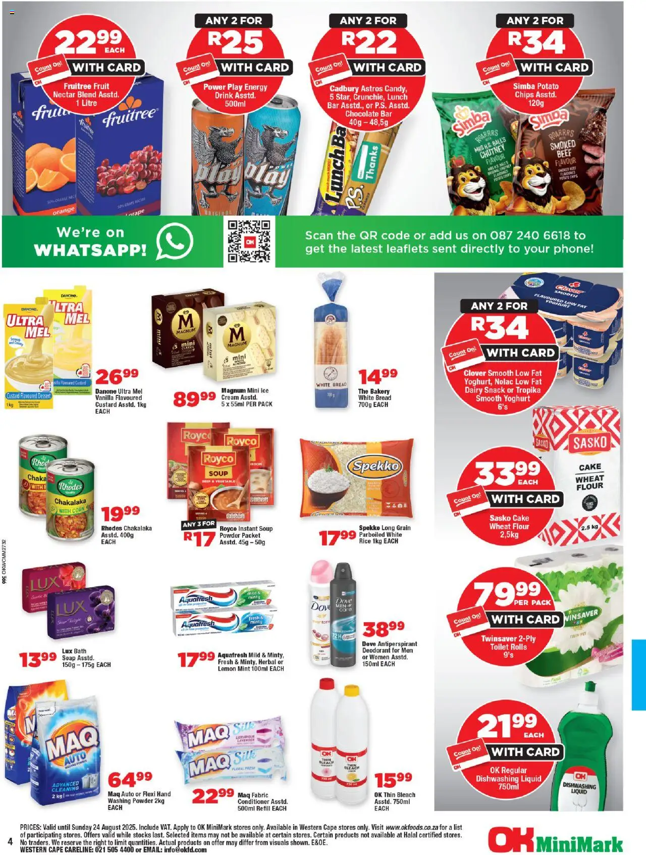 OK Foods Western Cape - OK MiniMark │ valid from 13.08.2025 | Page: 4 | Products: Chocolate, Beef, Cream, Soup