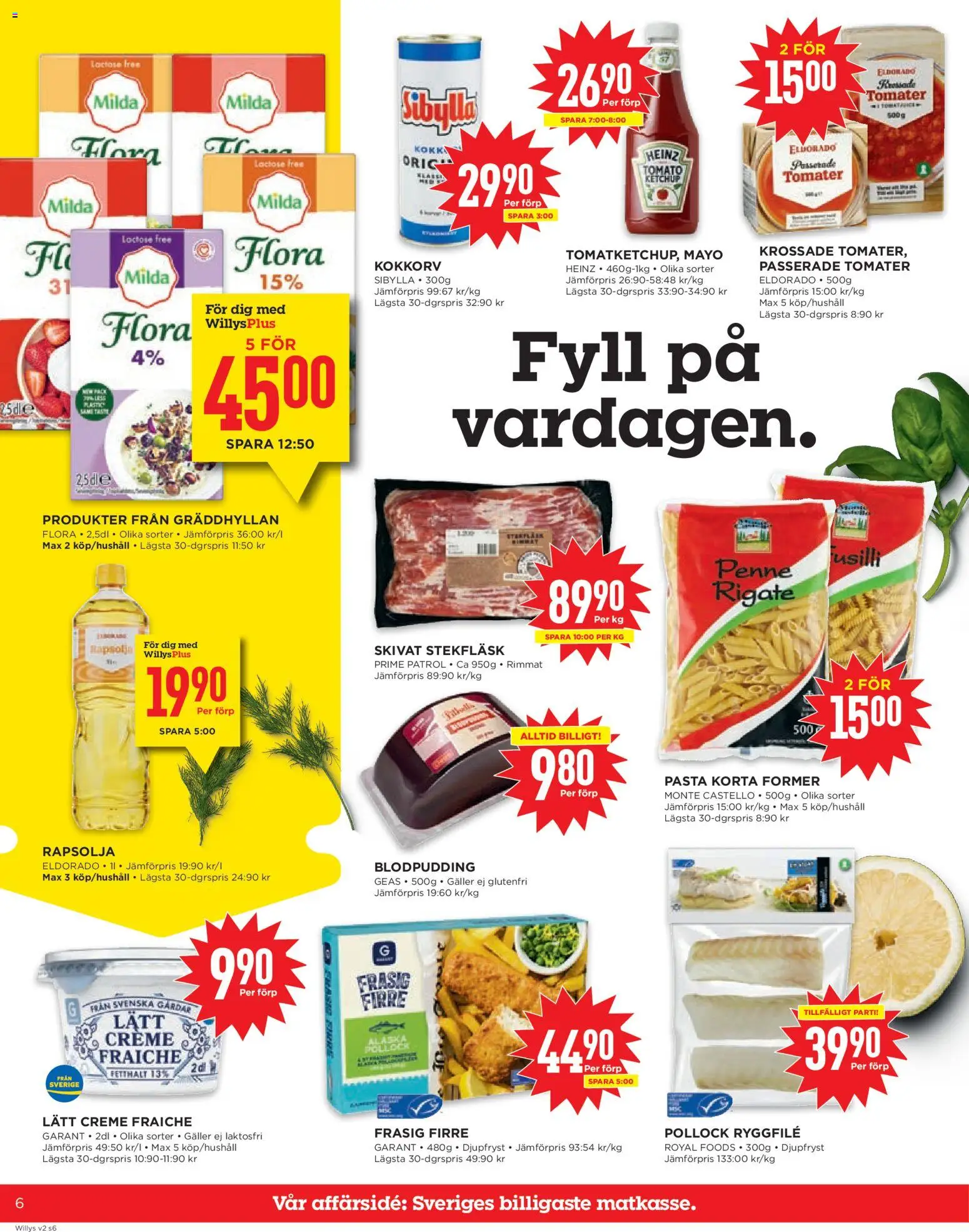 Willys reklamblad aktuell från 05.01.2026 | Sida: 6 | Produkter: Galler, Rapsolja, Tomater, Pasta
