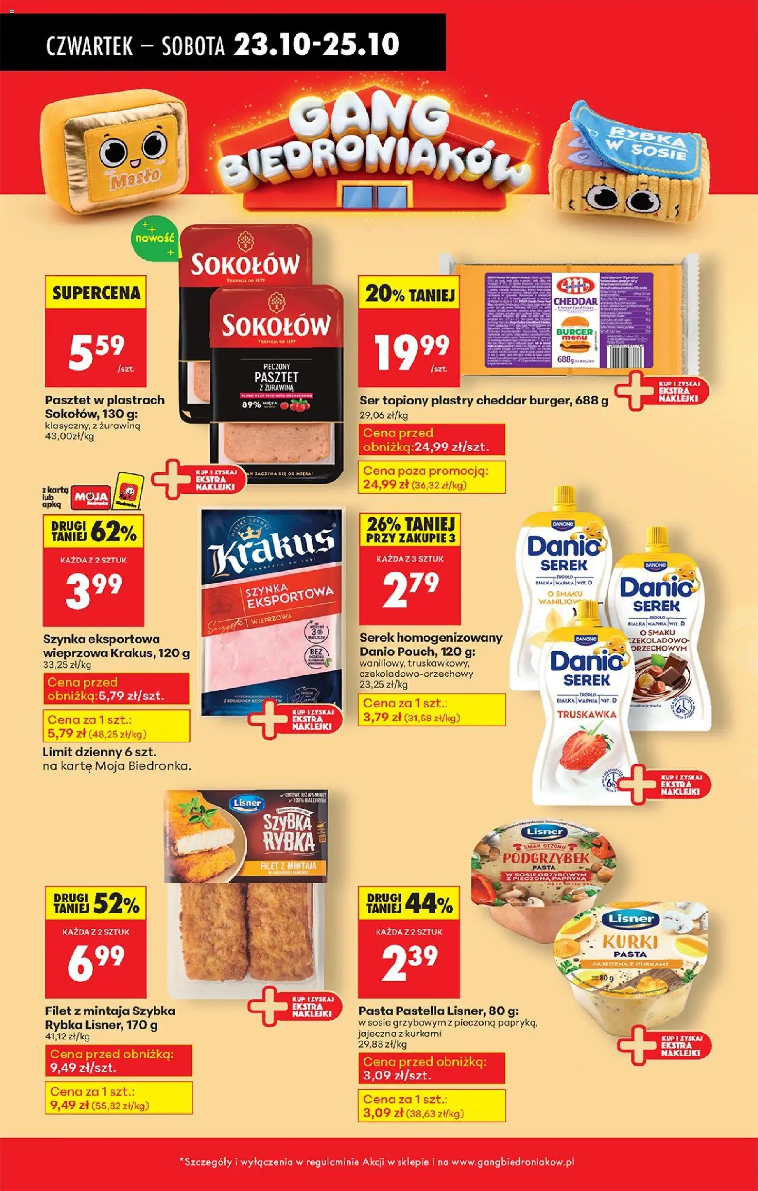 Biedronka gazetka - Oferta w tym tygodniu od 23.10.2025 | Strona: 73 | Produkty: Ser topiony, Serek homogenizowany, Szynka, Naklejki