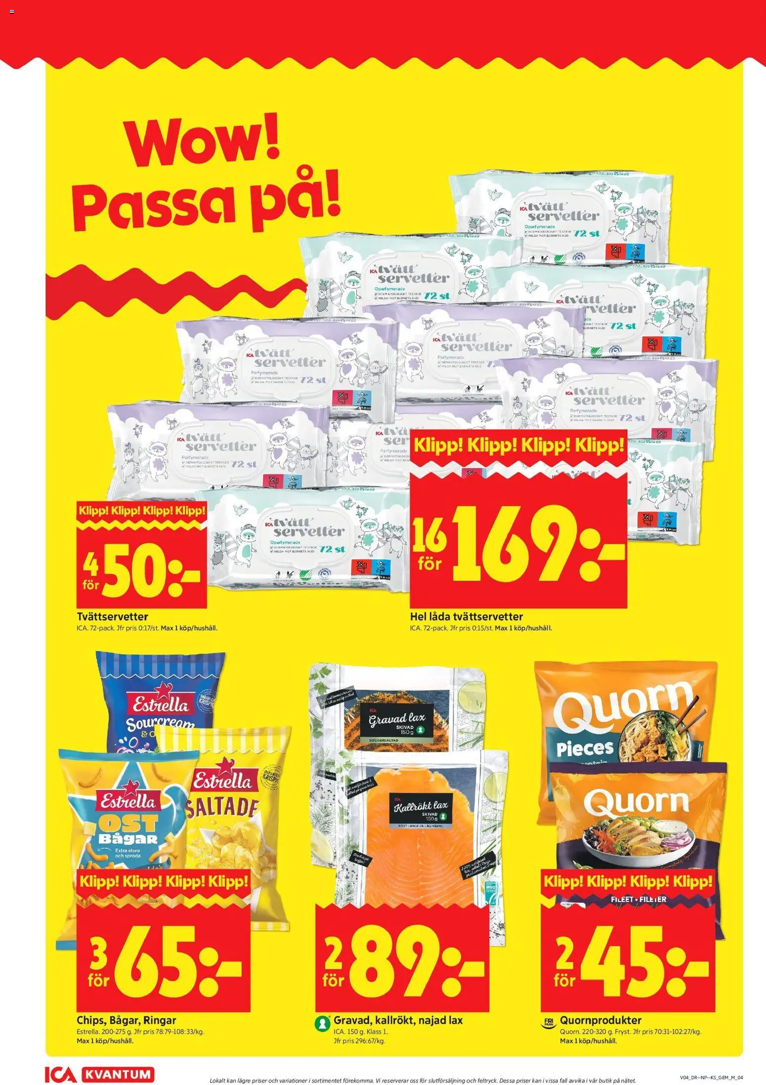 ICA Kvantum reklamblad aktuell från 19.01.2026 | Sida: 4 | Produkter: Låda, Lax, Servetter