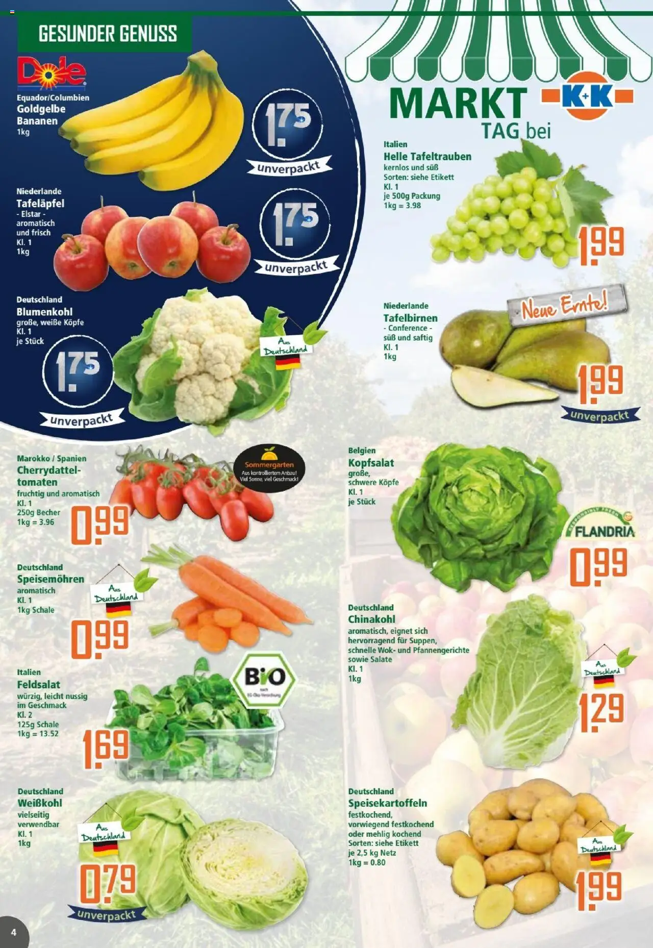 Klaas & Kock Prospekt – gültig ab 22.09.2025 | Seite: 4 | Produkte: Tomaten, Chinakohl, Blumenkohl, Wok