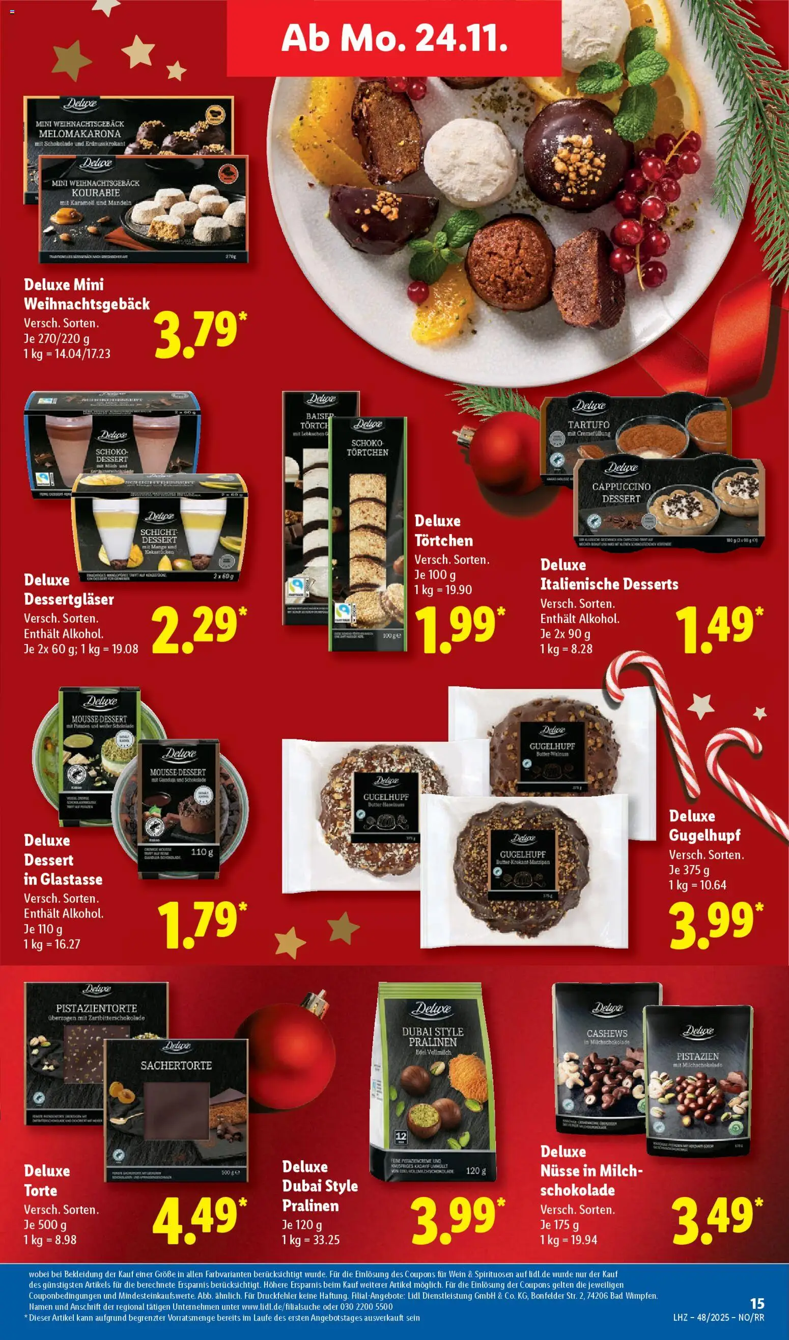 Lidl Prospekt Düsseldorf – gültig ab 24.11.2025 | Seite: 17 | Produkte: Mandeln, Pistazien, Mango, Wein