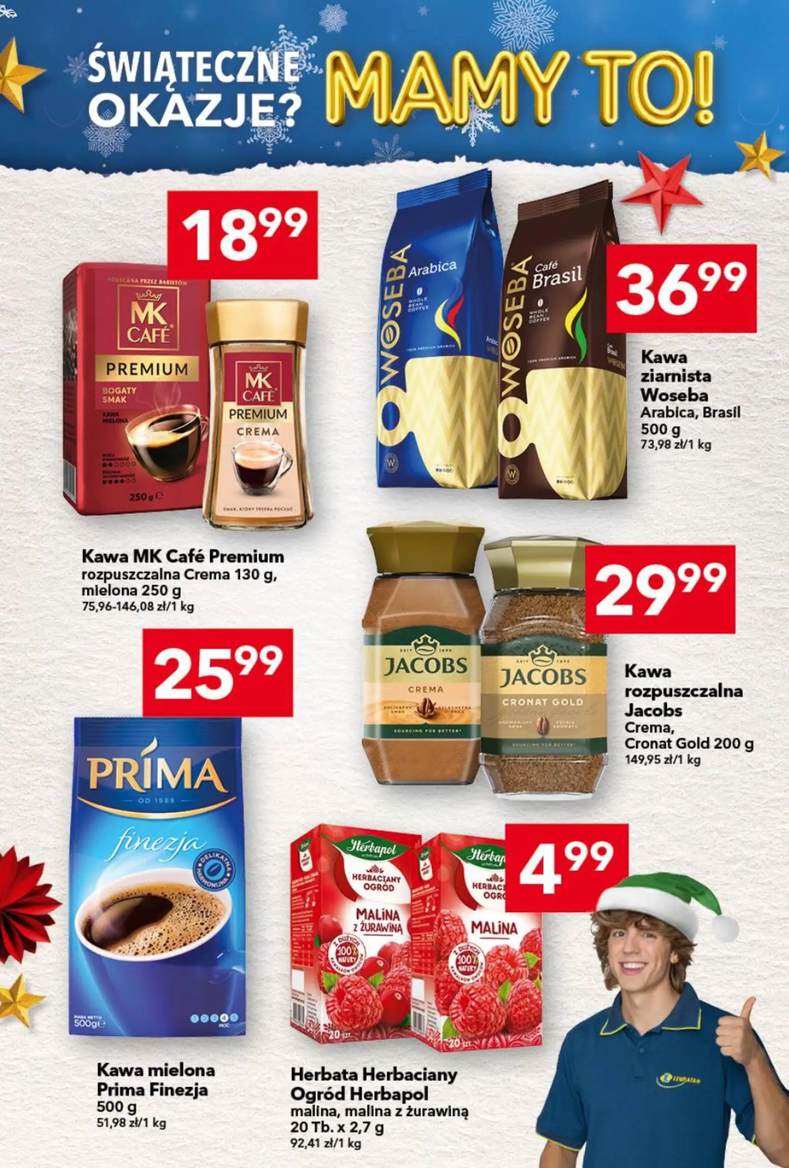 Lewiatan gazetka od 17.12.2025 | Strona: 15 | Produkty: Malina, Kawa mielona Prima, Kawa ziarnista, Żurawina