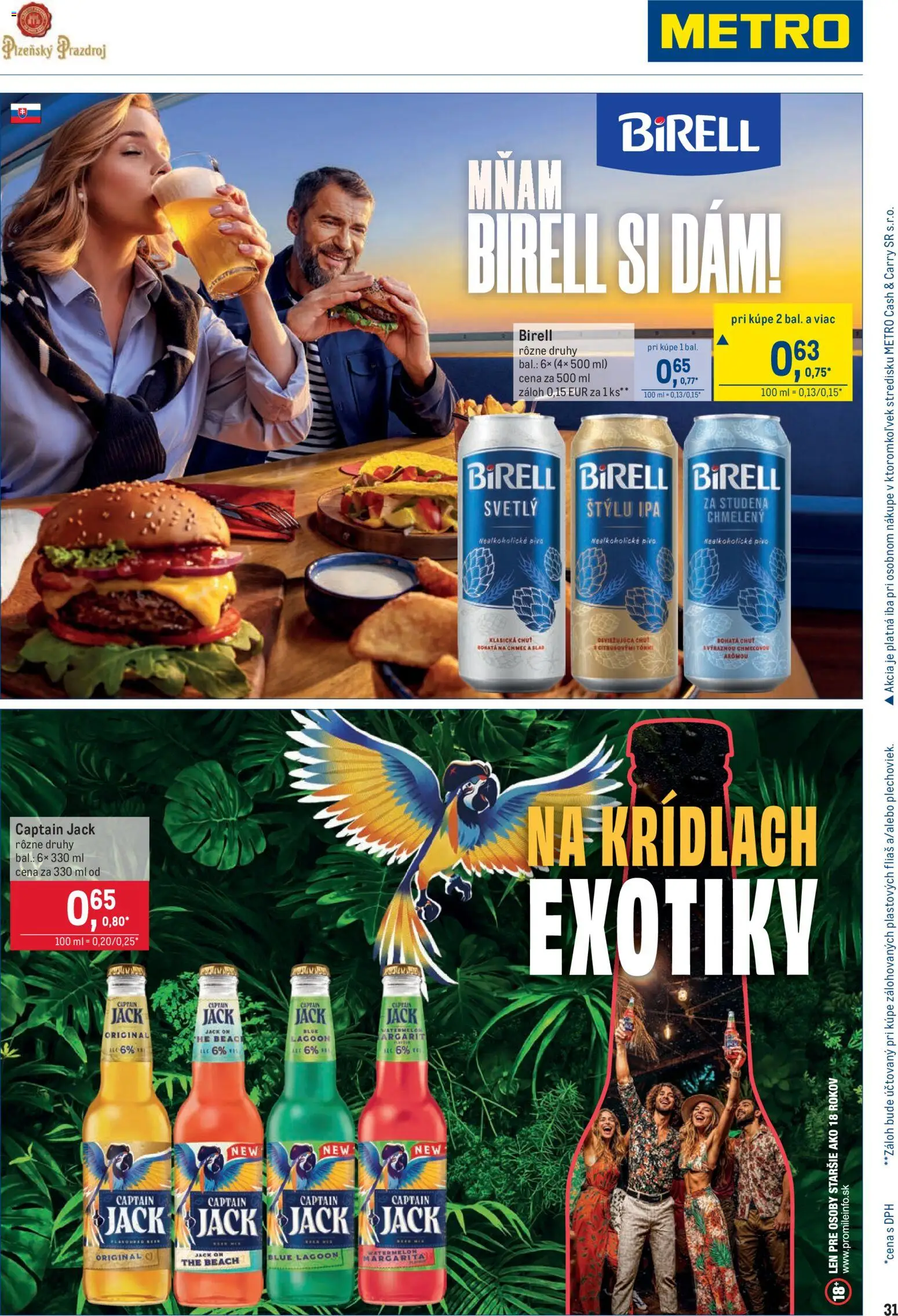 Nové Metro akcie – leták je platný od 05.11.2025 | Strana: 31 | Produkty: Pivo, Birell, Nealkoholické pivo