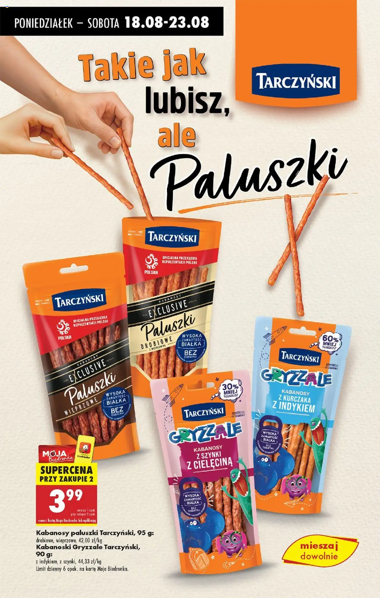 Biedronka gazetka od 18.08.2025 | Strona: 29 | Produkty: Karta, Kabanosy, Paluszki