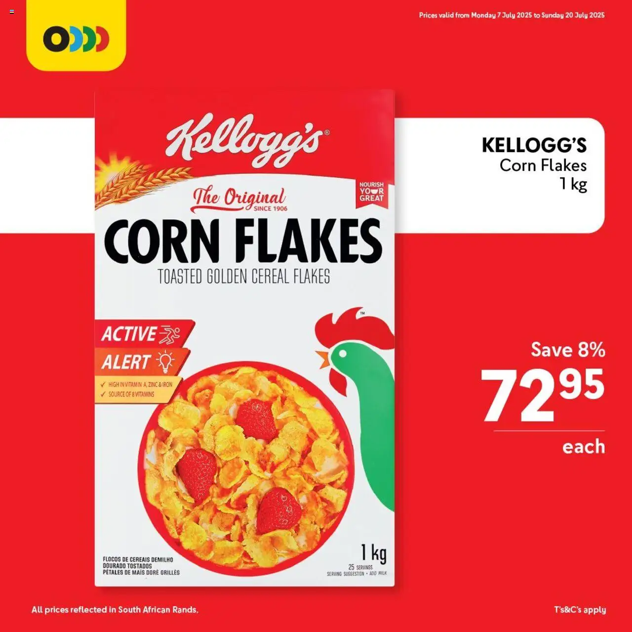Makro Food Savings │ valid from 07.07.2025 | Page: 1 | Products: Corn, Iron, Vitamins, Flakes