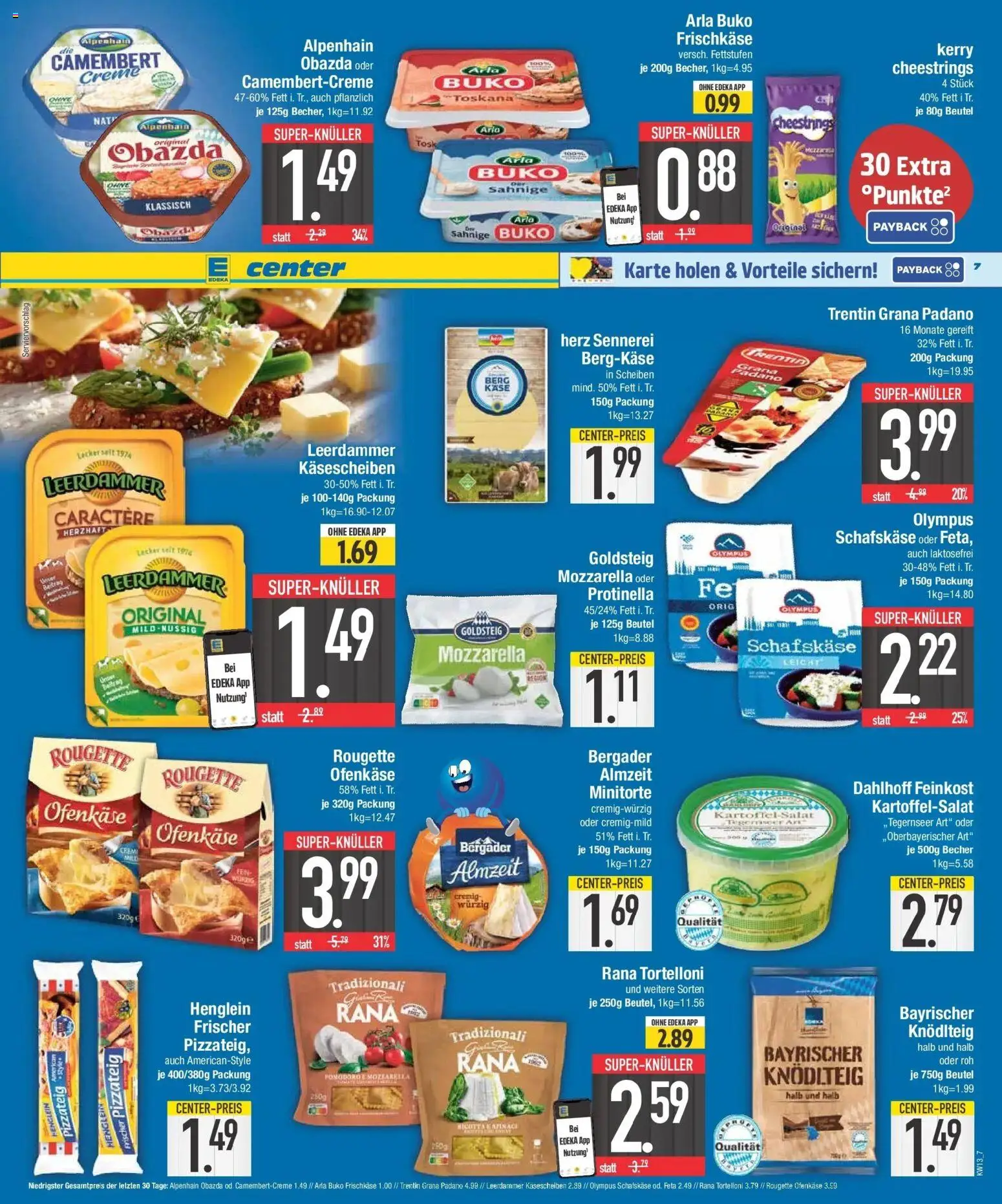 E center Prospekt München	 – gültig ab 23.03.2026 | Seite: 7 | Produkte: Feta, Mozzarella, Leerdammer, Creme