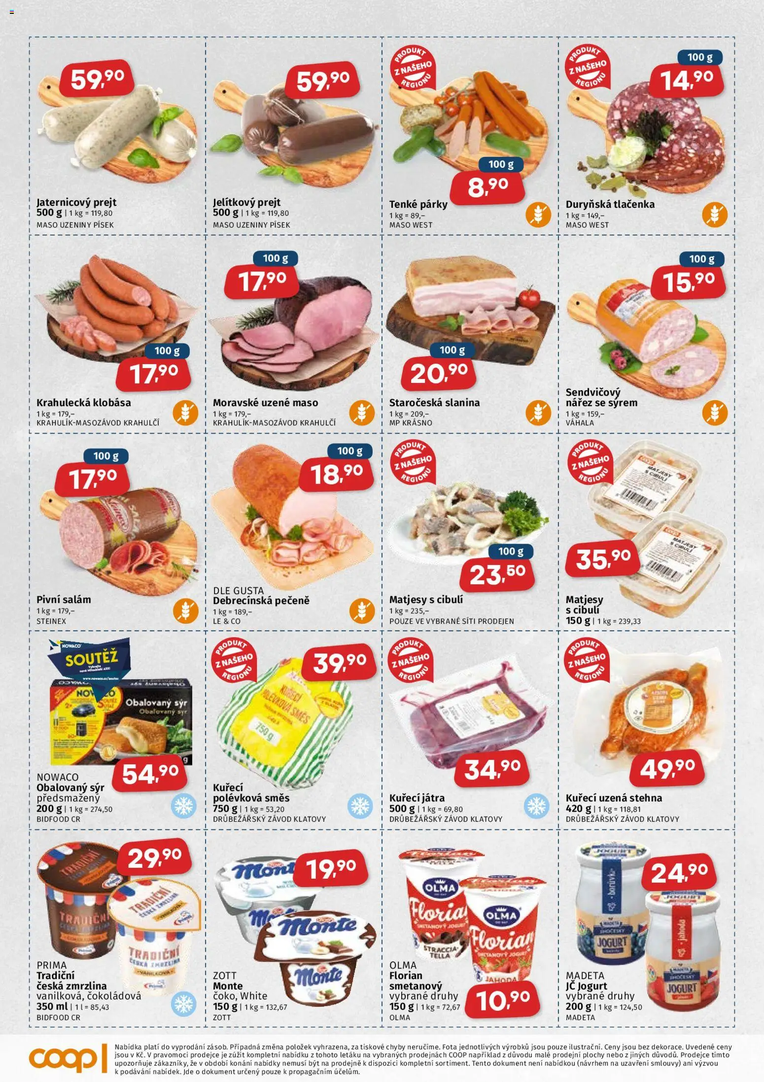 Coop leták od 14.01.2026 | Strana: 2 | Produkty: Sýr, Salám, Klobása, Slanina
