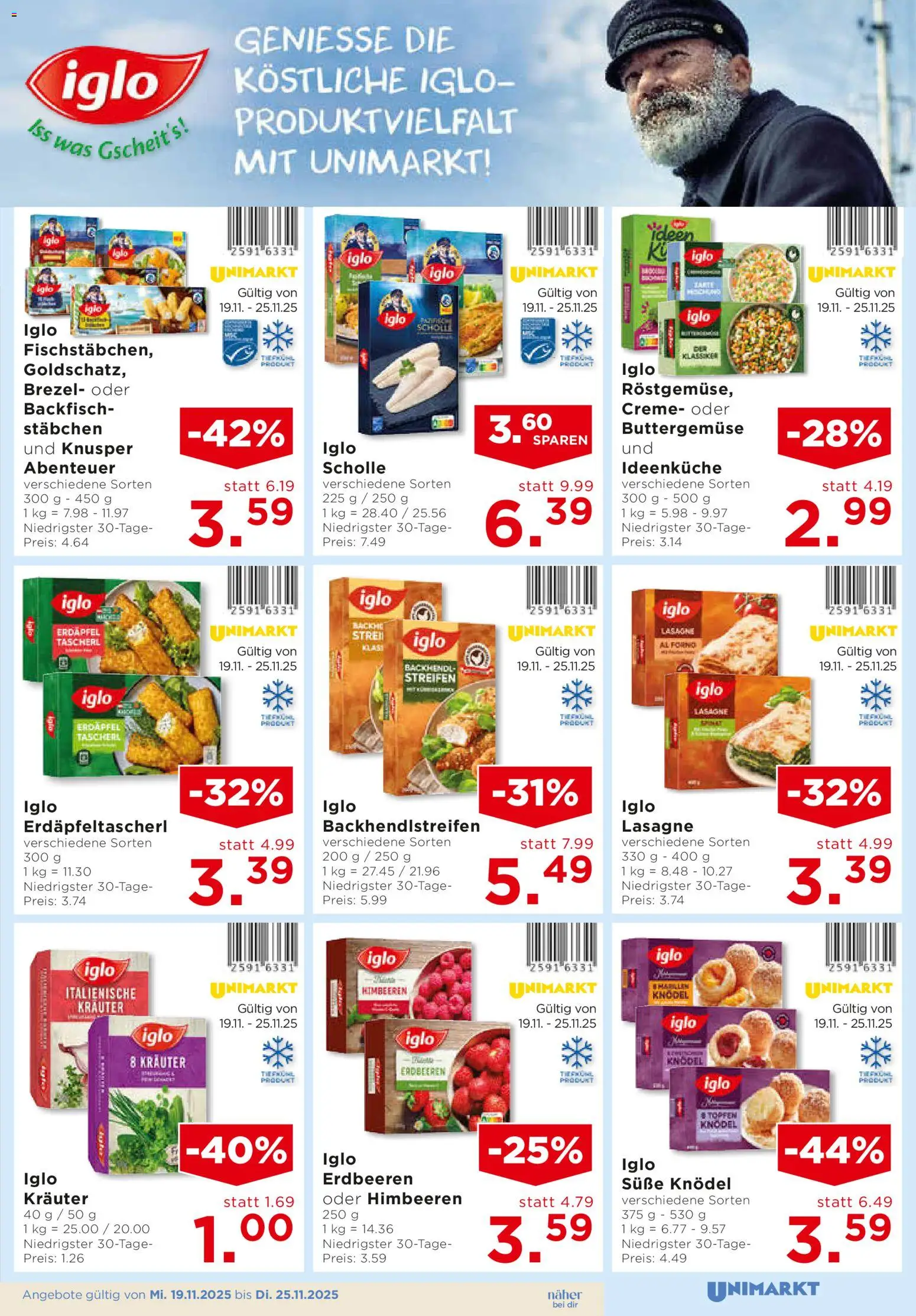 Unimarkt Flugblatt gültig ab 19.11.2025 | Seite: 5 | Produkte: Erdbeeren, Creme