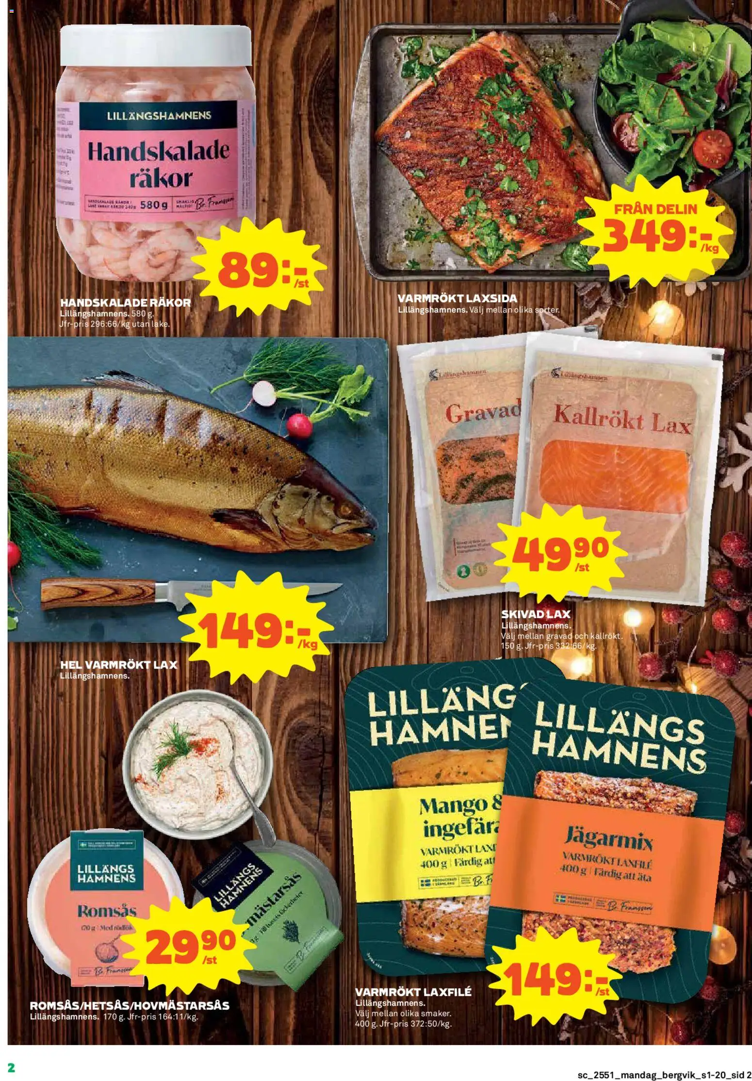 Stora Coop reklamblad aktuell från 15.12.2025 | Sida: 2 | Produkter: Romsås, Räkor, Lax, Rödlök