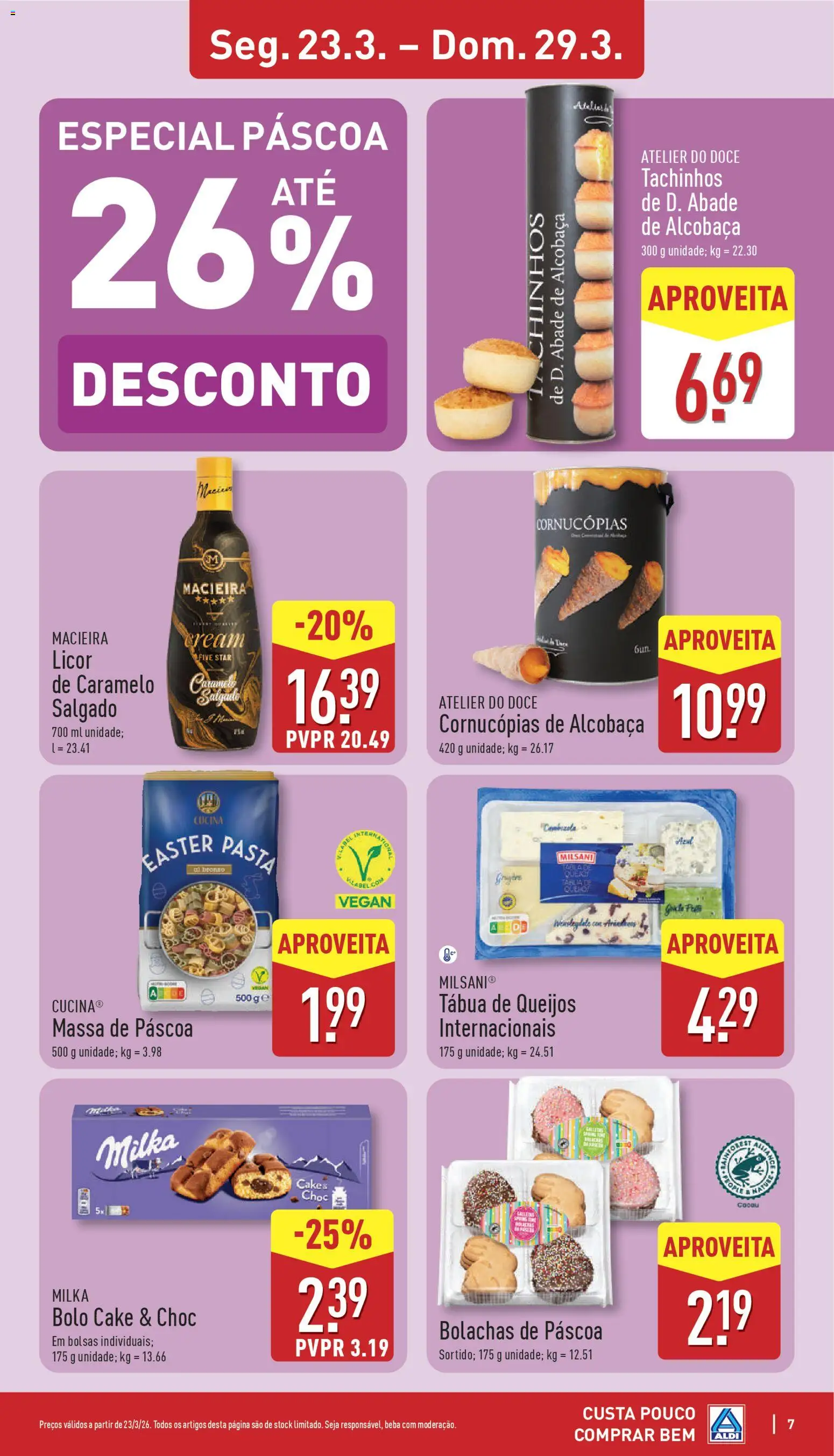 Aldi folheto │ válido de 23.03.2026 | Página: 7 | Produtos: Tábua, Bolo, Macieira cream, Massa