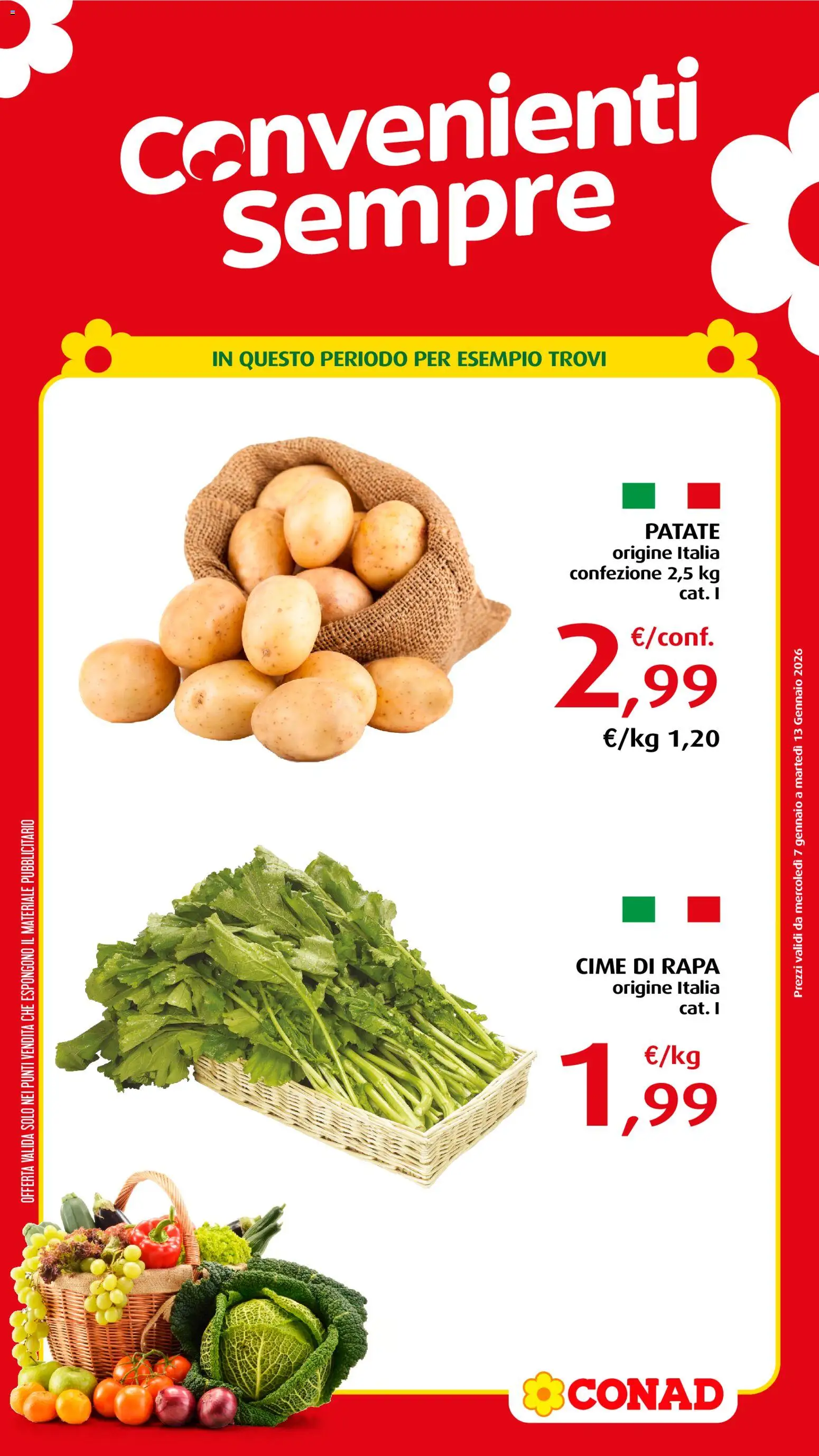 Volantino Conad del 07.01.2026 | Pagina: 3 | Prodotti: Patate