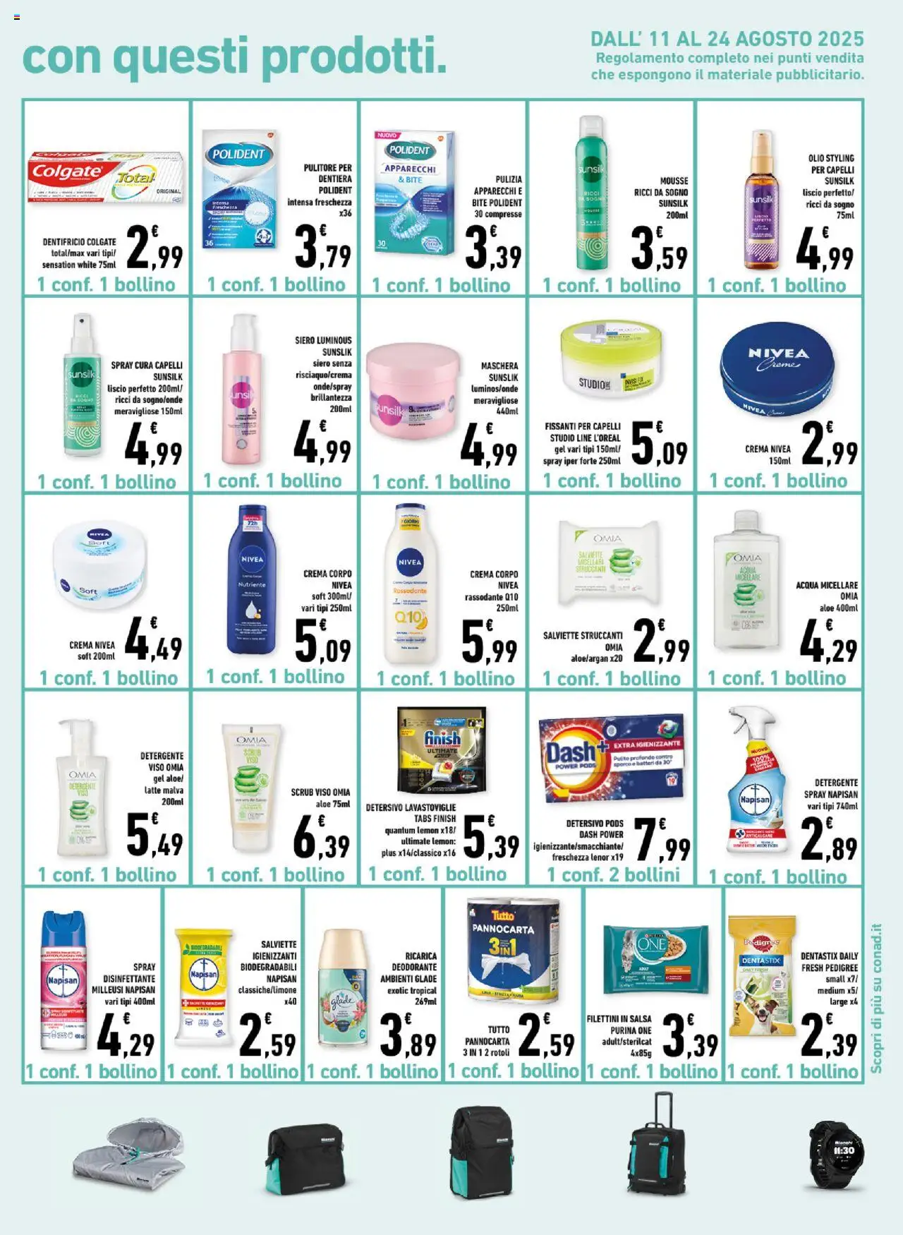 Volantino Conad del 13.08.2025 | Pagina: 15 | Prodotti: Scrub, Anticalcare, Acqua, Salsa