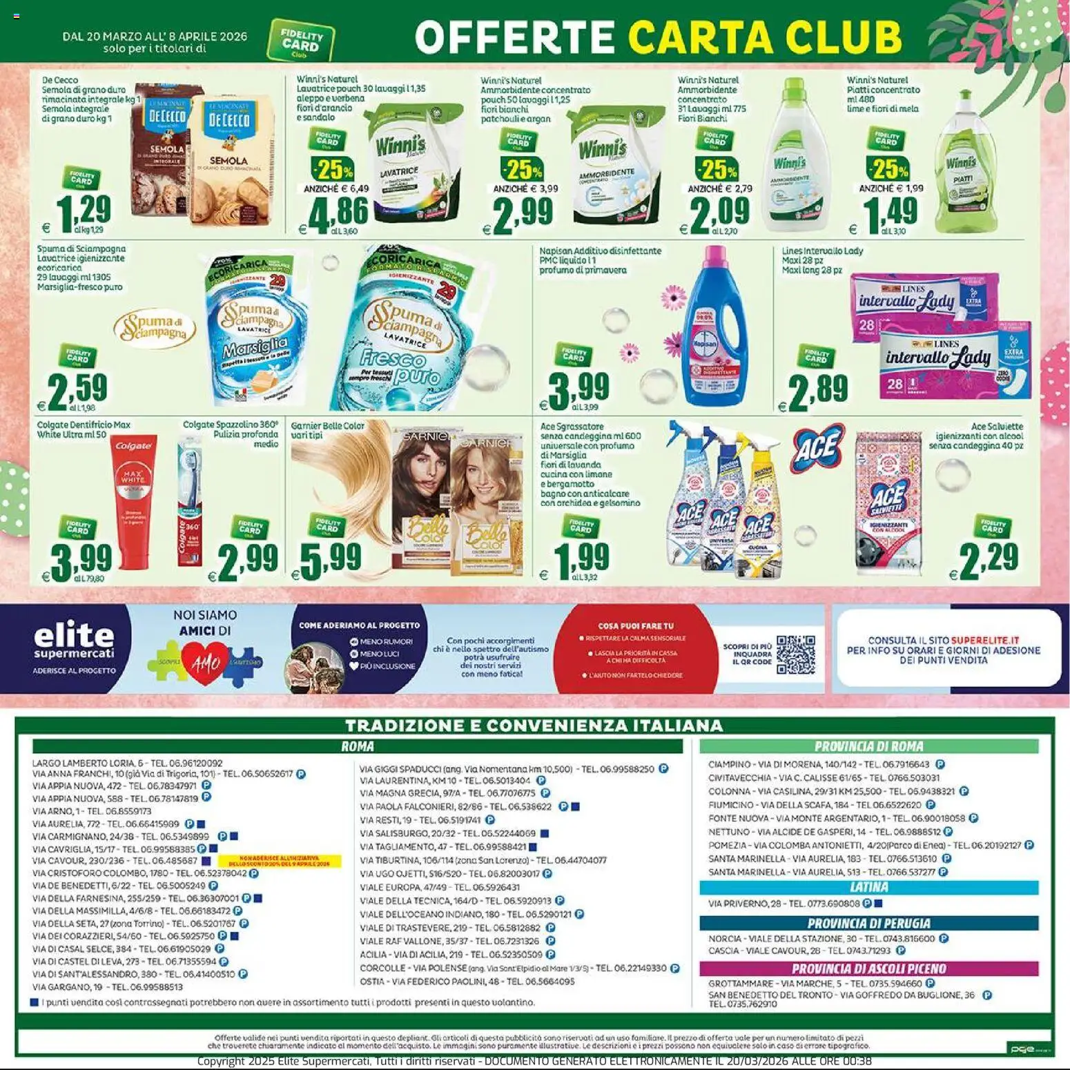 Volantino Elite Supermercati del 20.03.2026 | Pagina: 24 | Prodotti: Anticalcare, Lavatrice, Orchidea, Bagno
