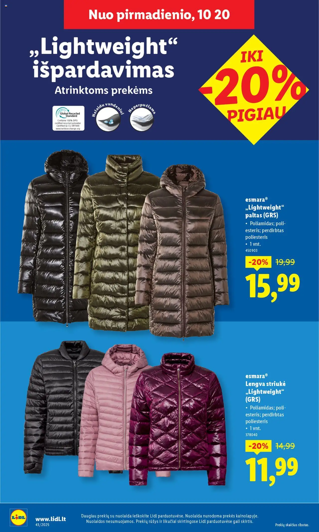 LIDL akcijos nuo 20.10.2025 | Puslapis: 16 | Prekių: Paltas