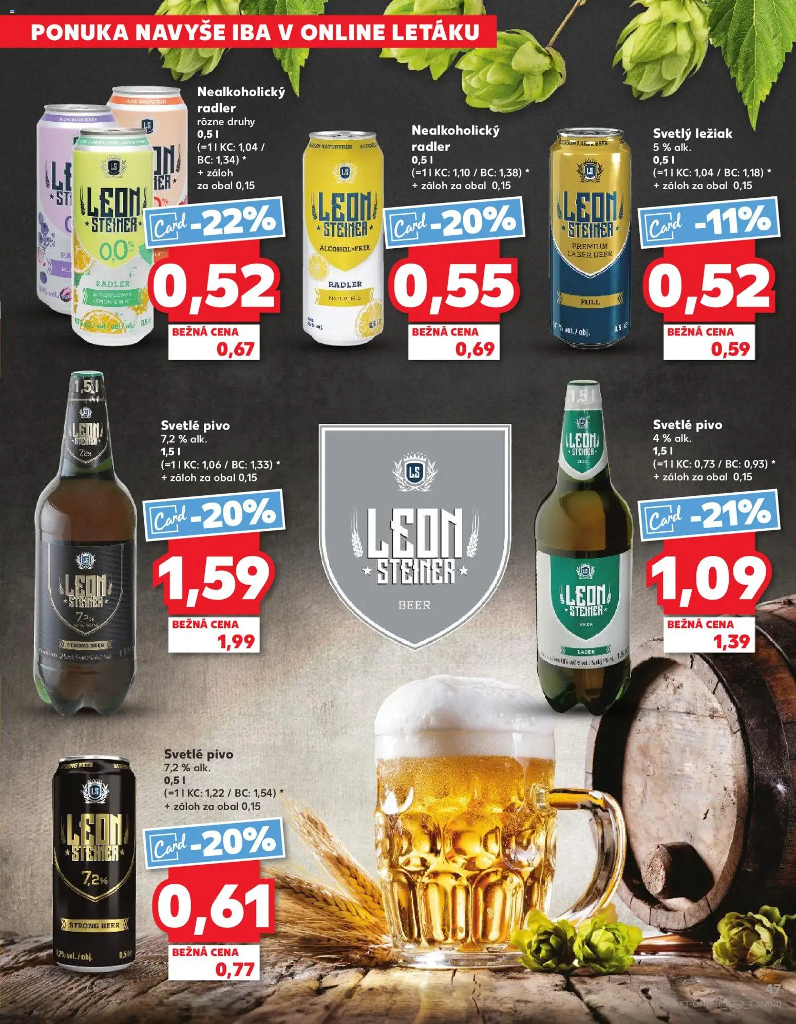 Nové Kaufland akcie – leták je platný od 19.02.2026 | Strana: 47 | Produkty: Pivo, Radler