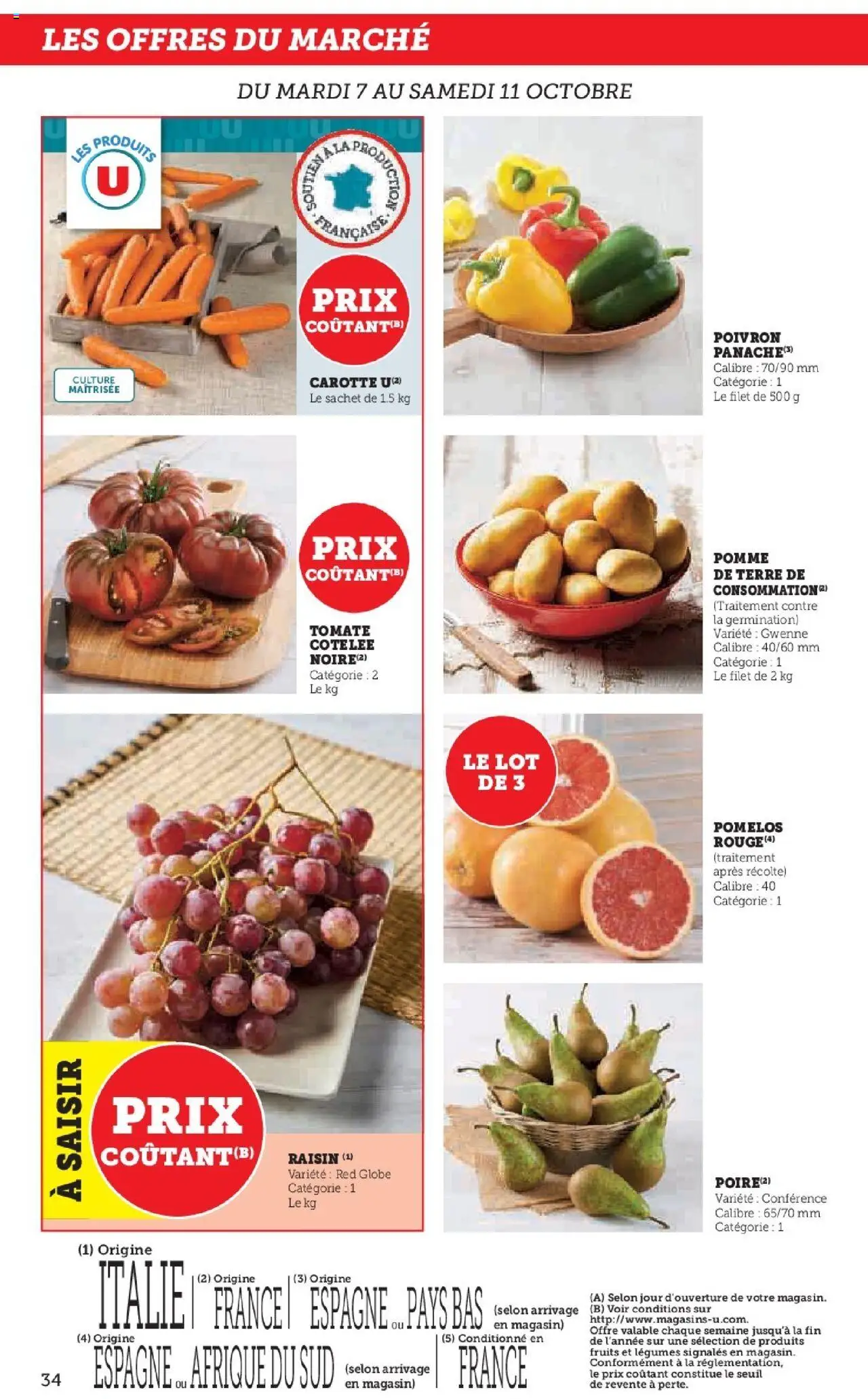 {H1} | Page: 34 | Produits: Pomme, Raisin, Poivron, Carotte